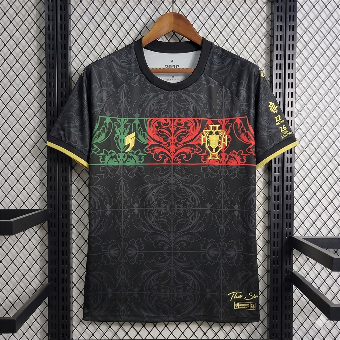 Portugal 2026 Black And Yellow Logo Special Jersey - Fans Version - JerseysGala