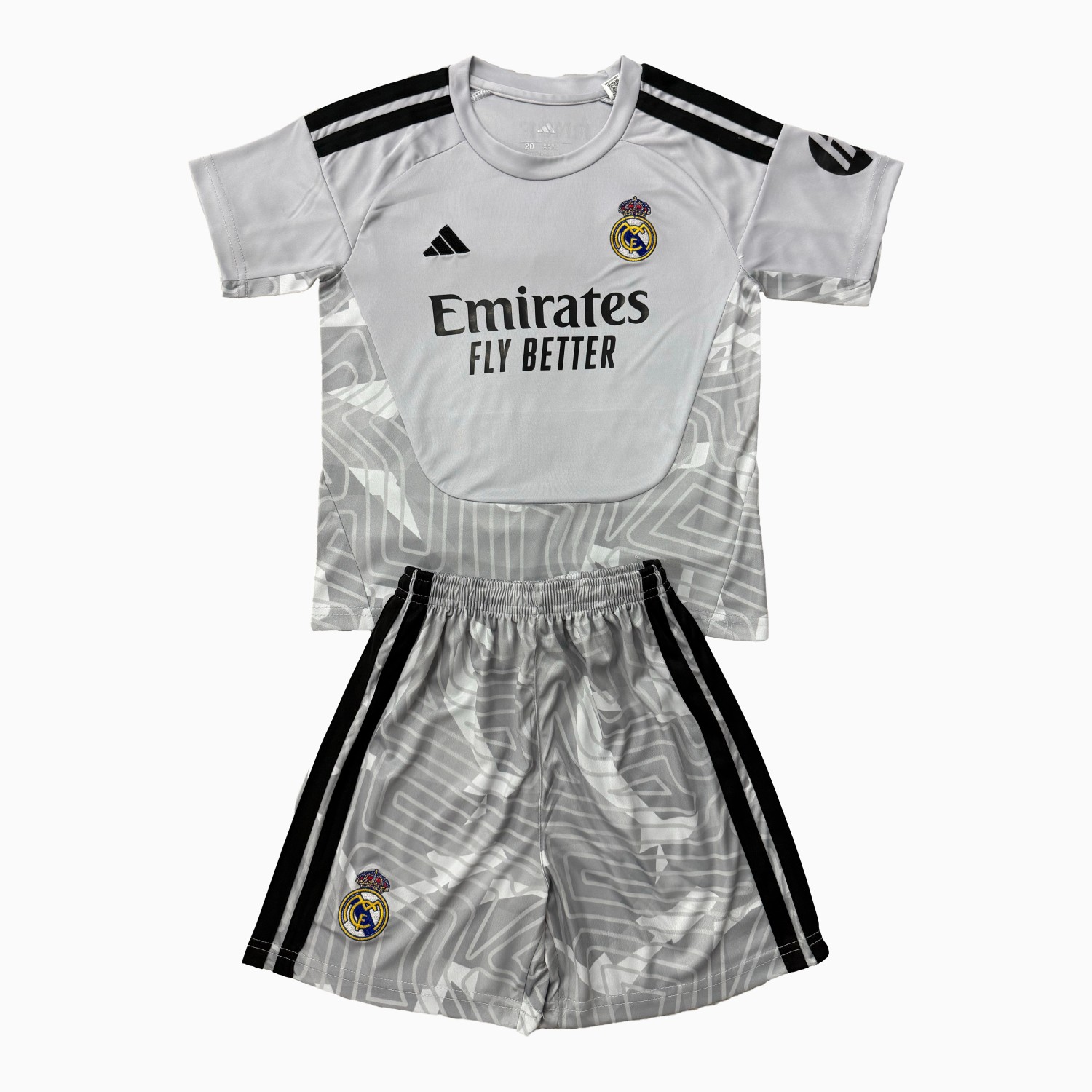 Real Madrid 26-27 Grey Goalkeeper Men's Adult Jersey Set - Fans Version - JerseysGala