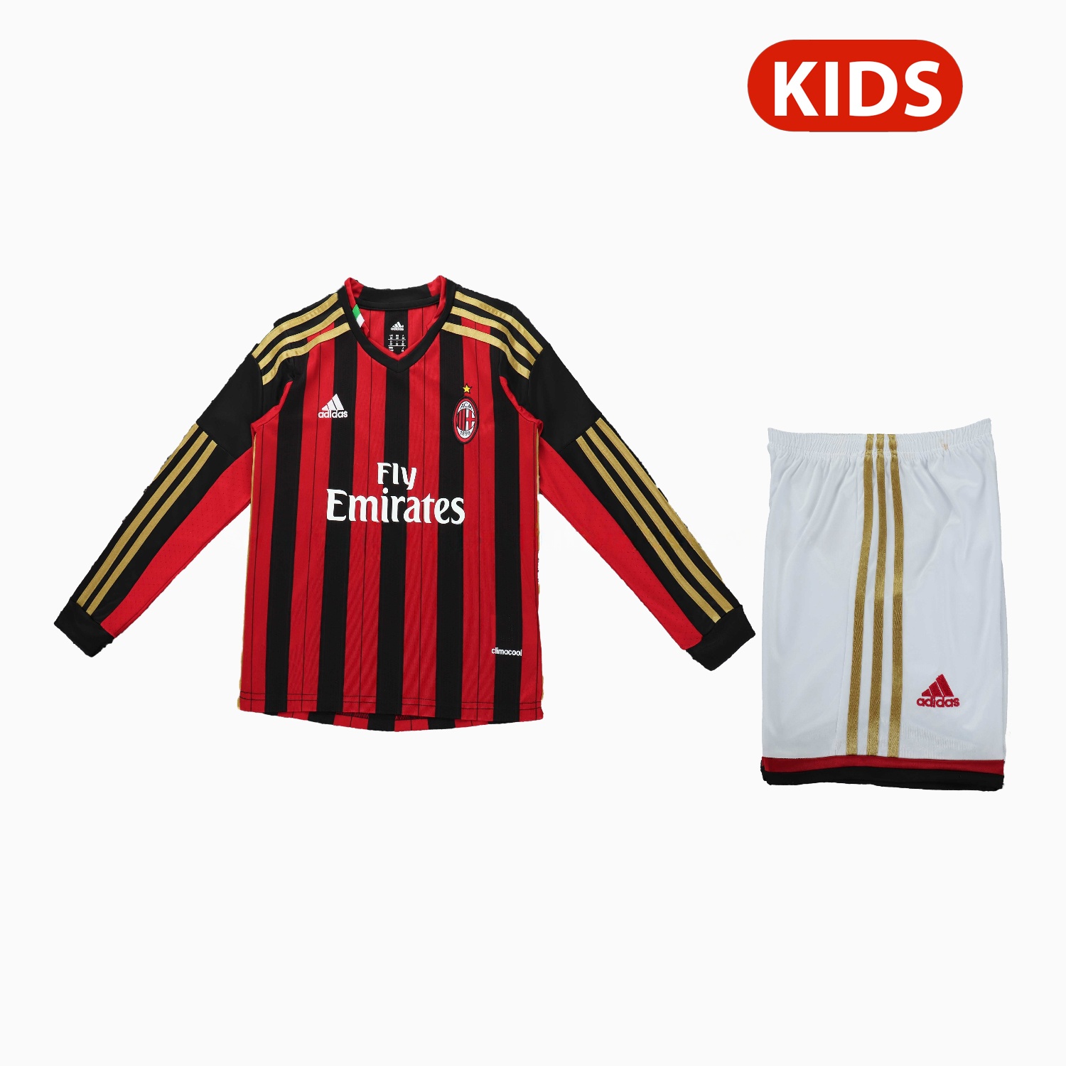 Retro AC Milan 2013-14 Home Long Sleeves Kids Kit - JerseysGala