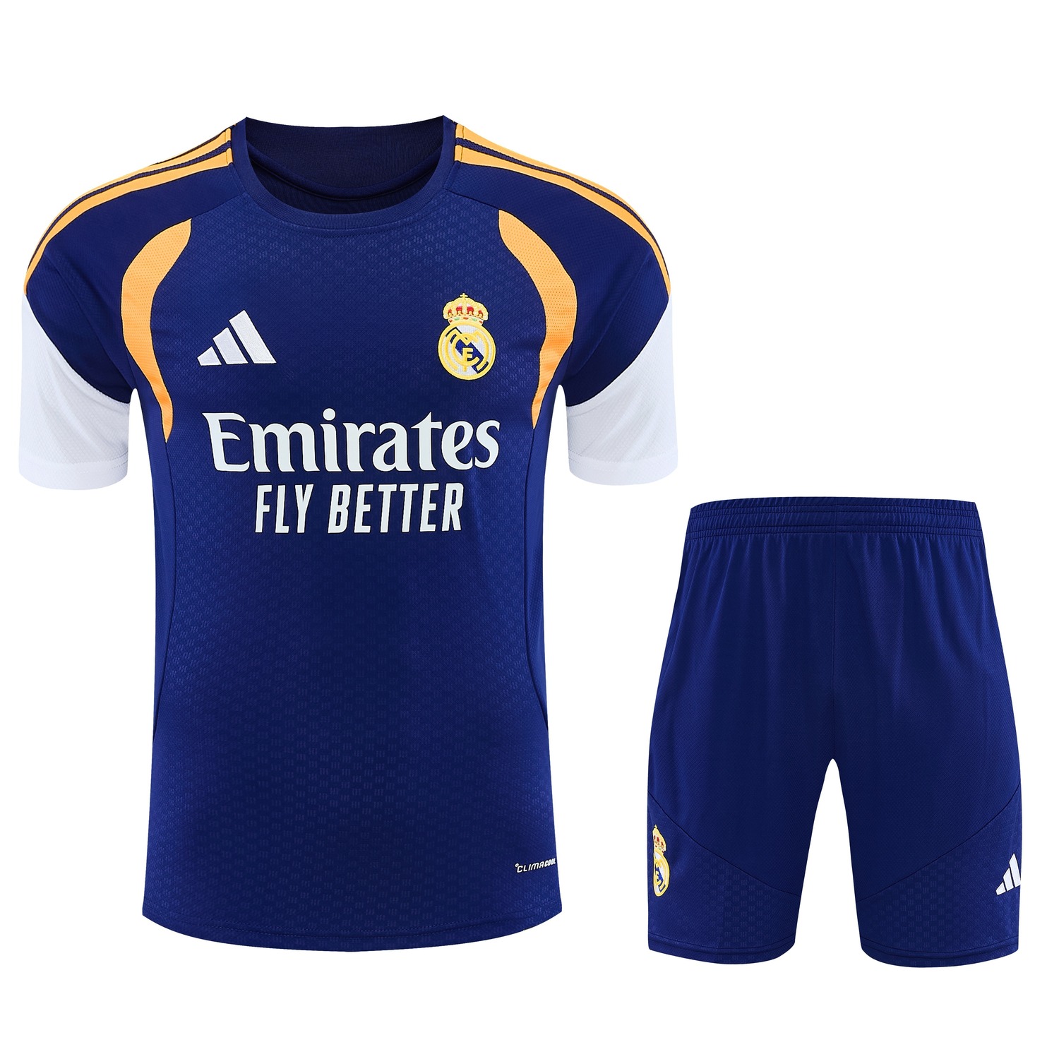 Real Madrid 26-27 Short-Sleeve Training Set - Blue Top & Blue Shorts - JerseysGala