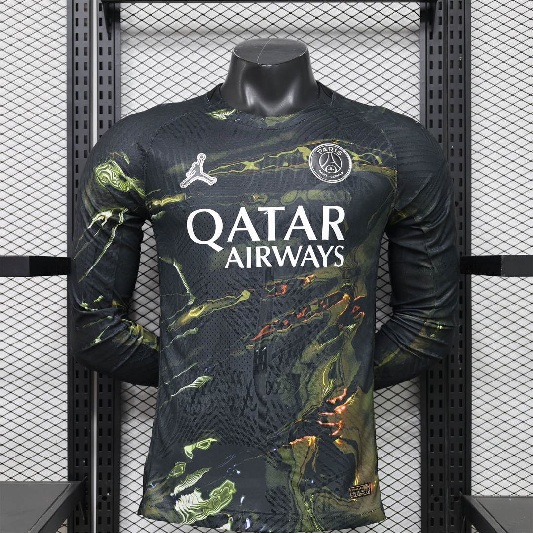 Paris Saint-Germain PSG 25-26 Night Version Fifth Long Sleeves Jersey - Player Version - JerseysGala