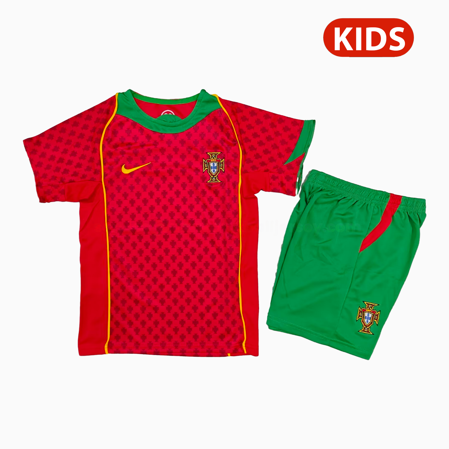 Retro Portugal 2004 Home Kids Kit - JerseysGala