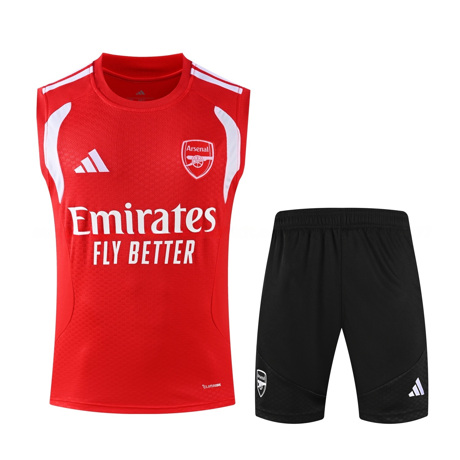 Arsenal 26-27 Vest Training Set - Red Vest and Black Shorts - JerseysGala