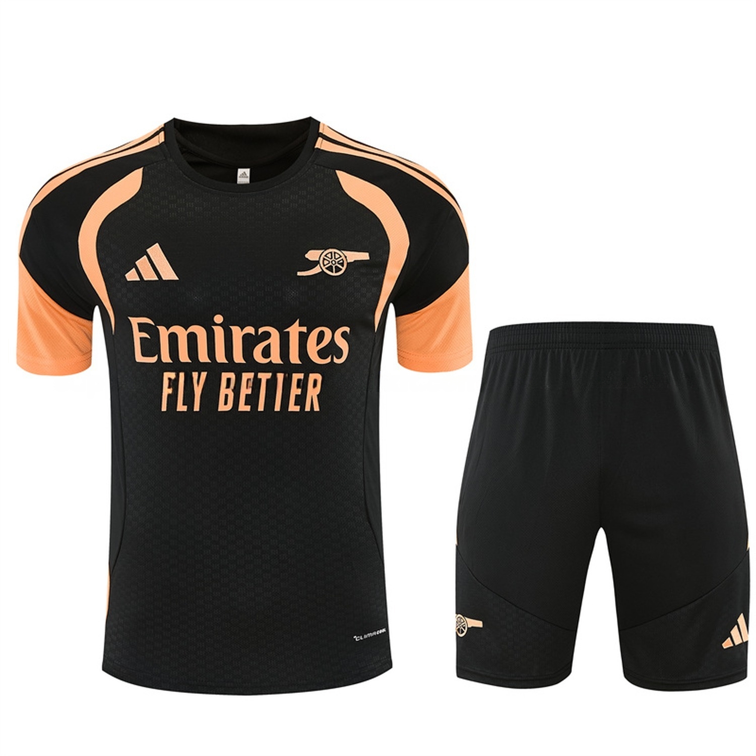 Arsenal 26-27 Short-Sleeve Training Set - Black Top & Black Shorts - JerseysGala
