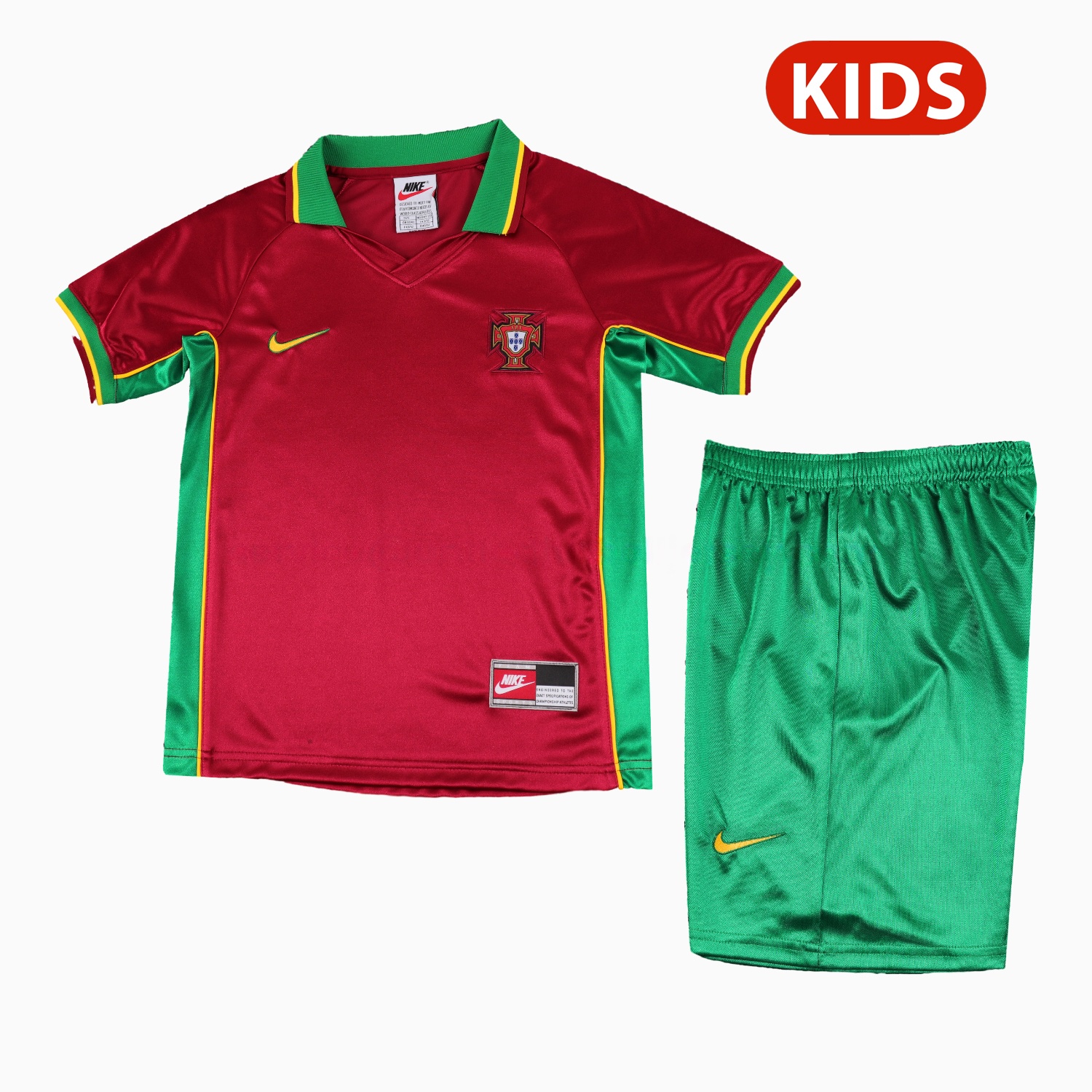 Retro Portugal 1998 Home Kids Kit - JerseysGala
