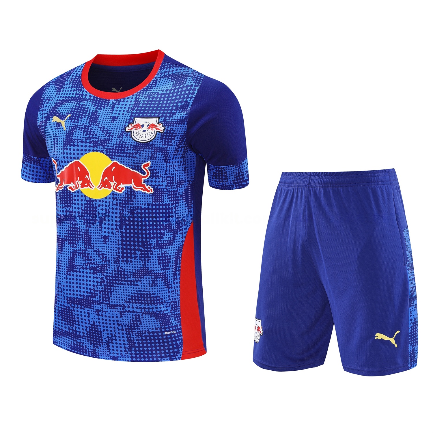 RB Leipzig 25-26 Short-Sleeve Training Set - Blue Top & Blue Shorts - JerseysGala