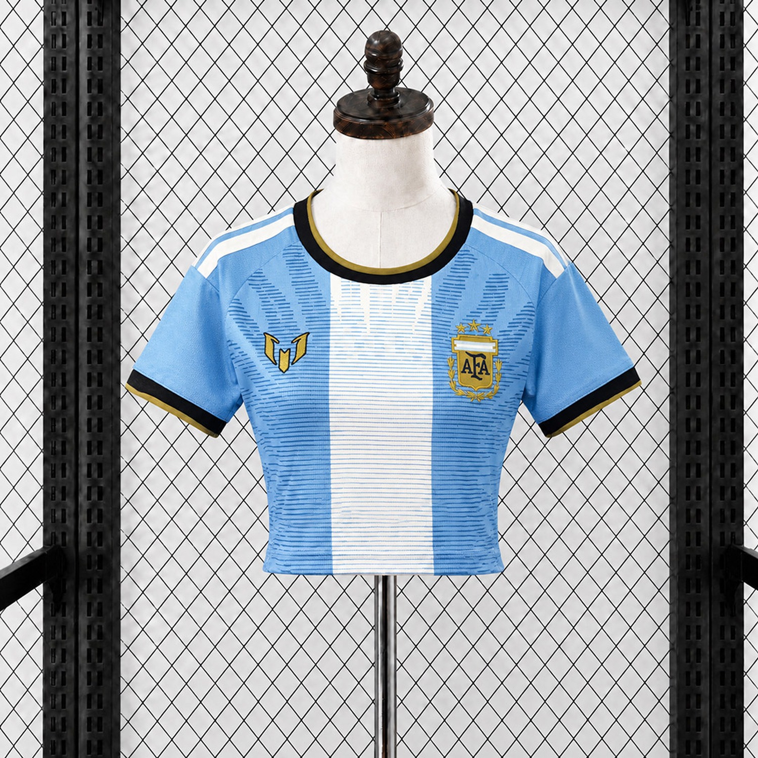 Women's Argentina 2026 MESSI Tribute Blus Cropped Jersey - Fans Version - JerseysGala