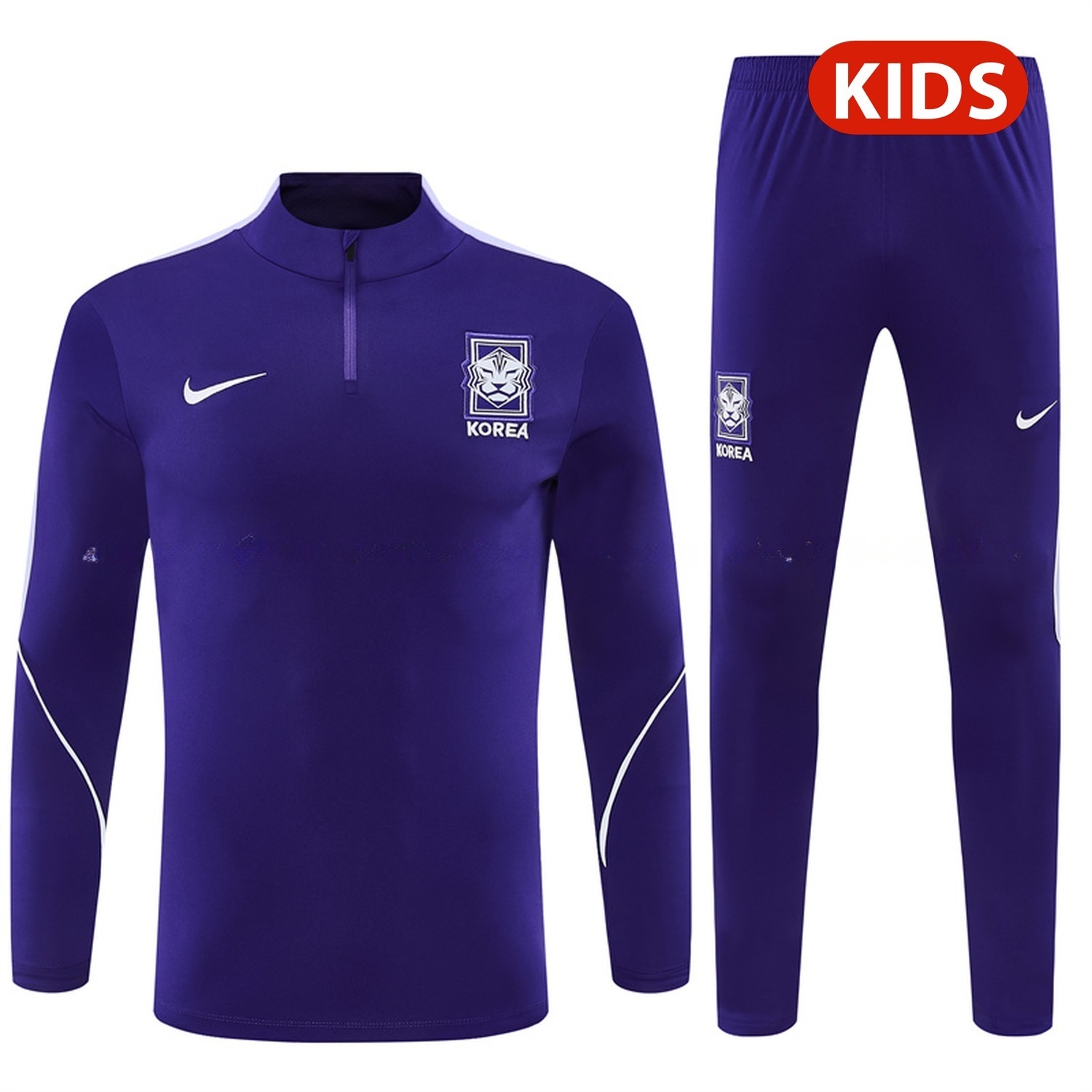 South Korea 2026 Kids Long Sleeve Training Set - Purple Top & Purple Pants - JerseysGala