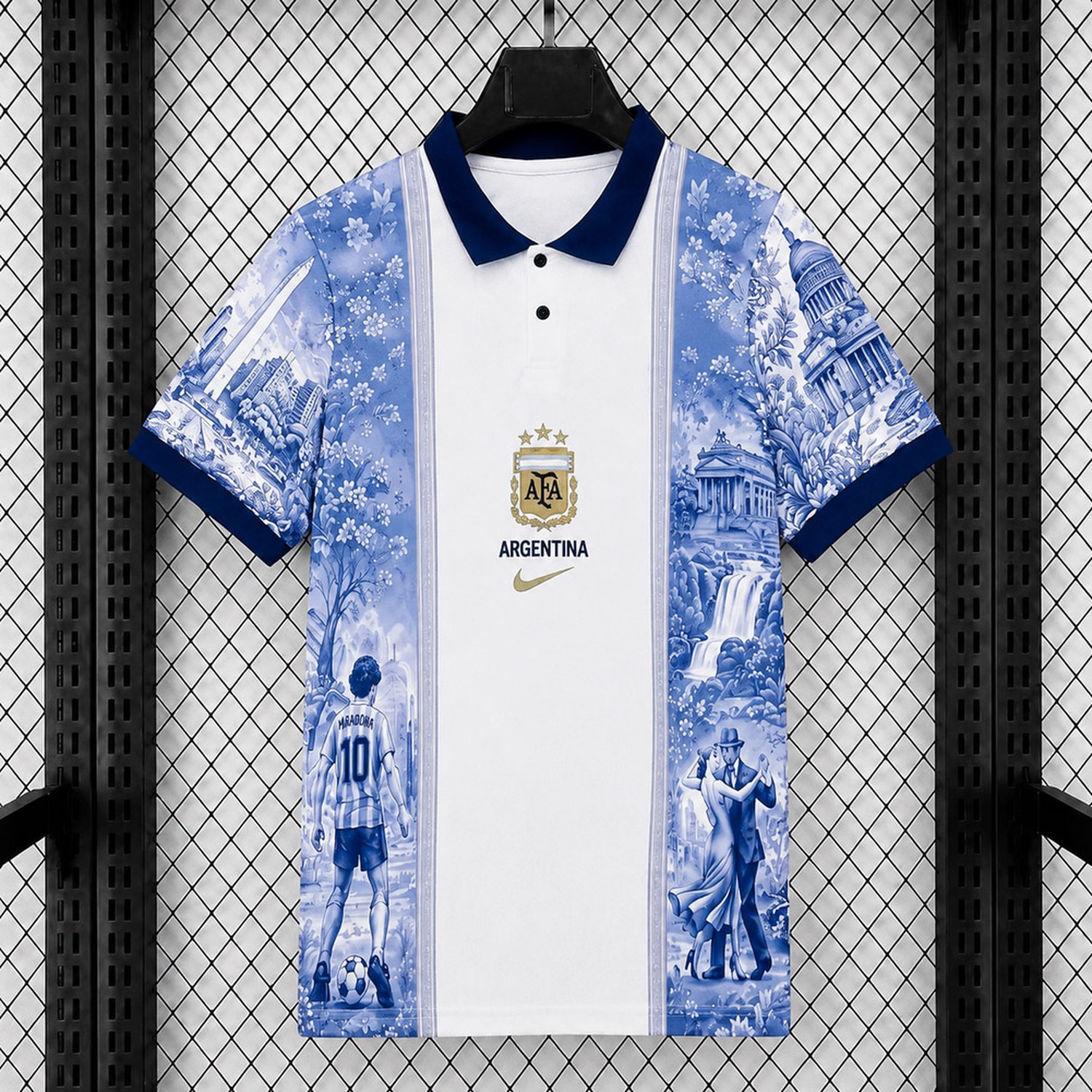 Argentina 2026 White Blue Maradona Special Polo Jersey - Fans Version - JerseysGala