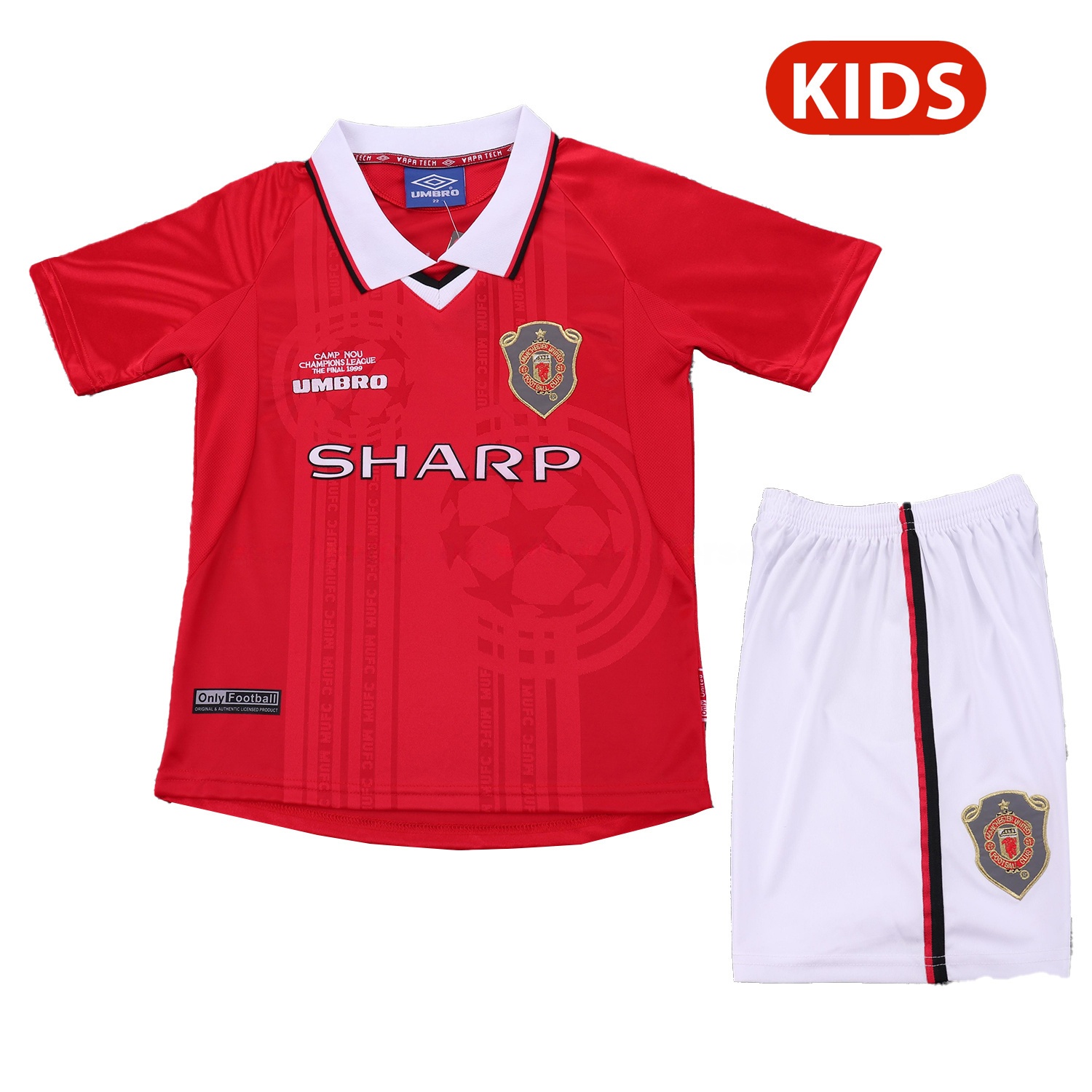 Retro Manchester United 1999-00 Home Kids Kit - JerseysGala