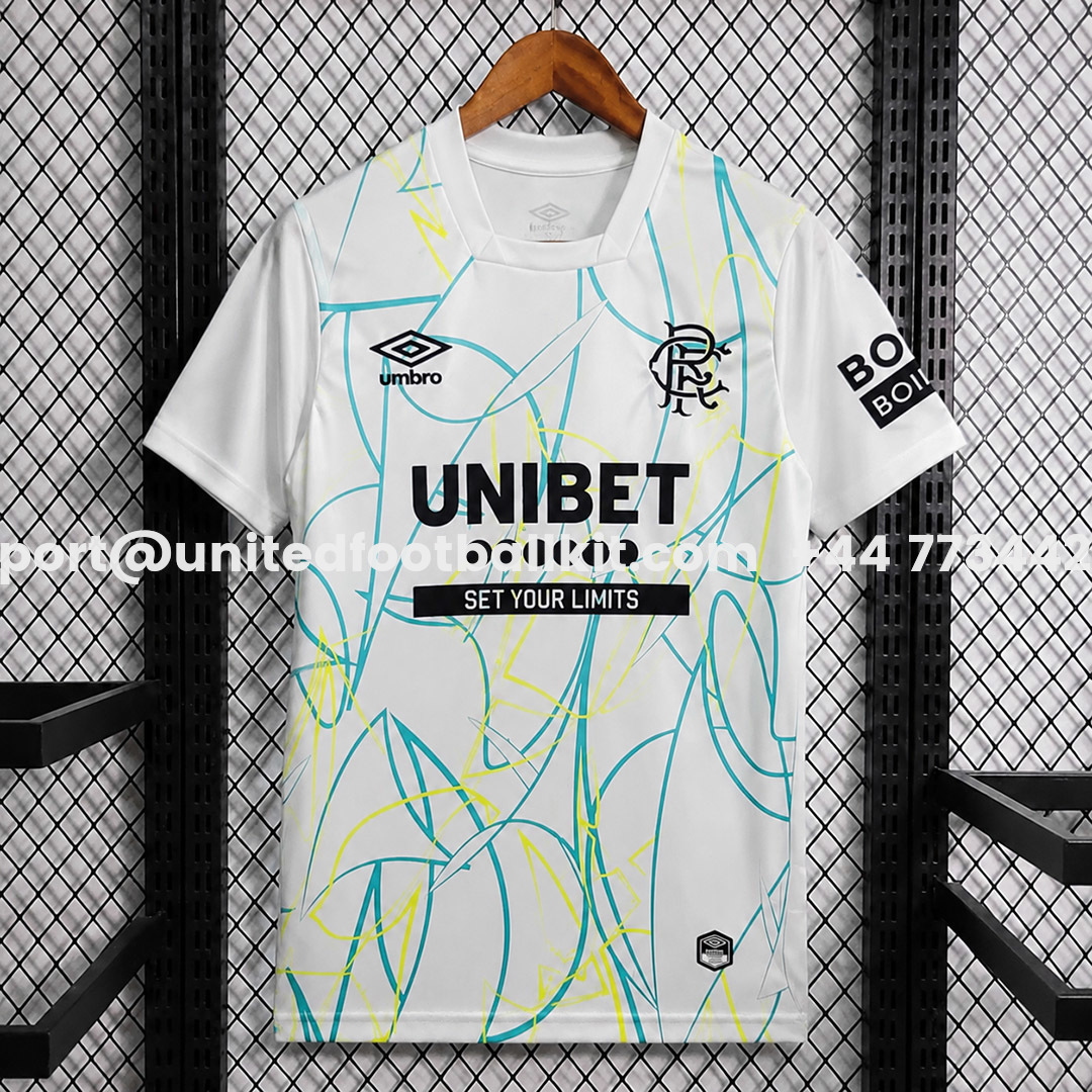 Glasgow Rangers 26-27 Goalkeeper White With Green Jersey - Fans Version - JerseysGala