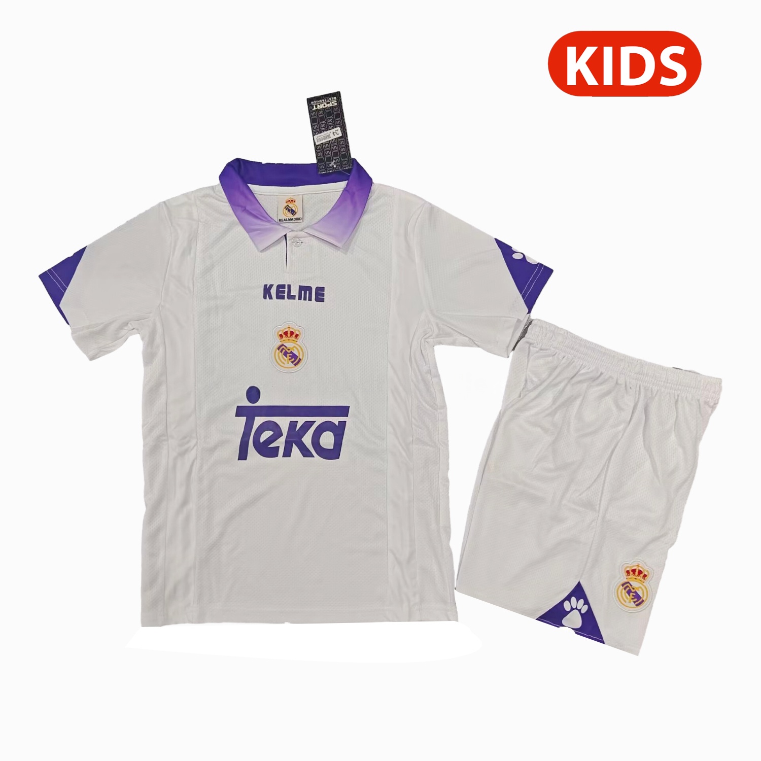 Retro Real Madrid 1997-98 Home Kids Kit - JerseysGala