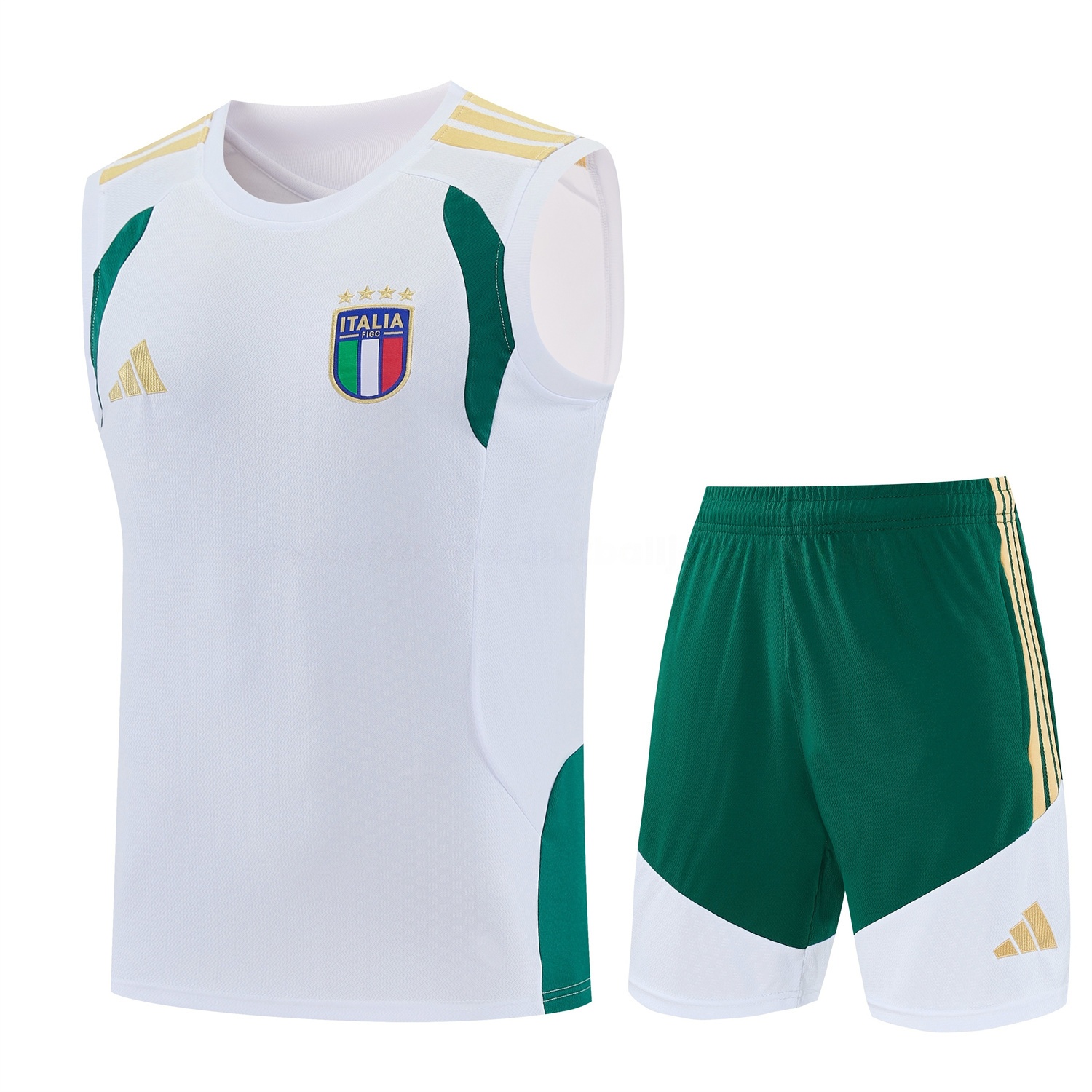 Italy 2026 Vest Training Set - White Vest and Green Shorts - JerseysGala