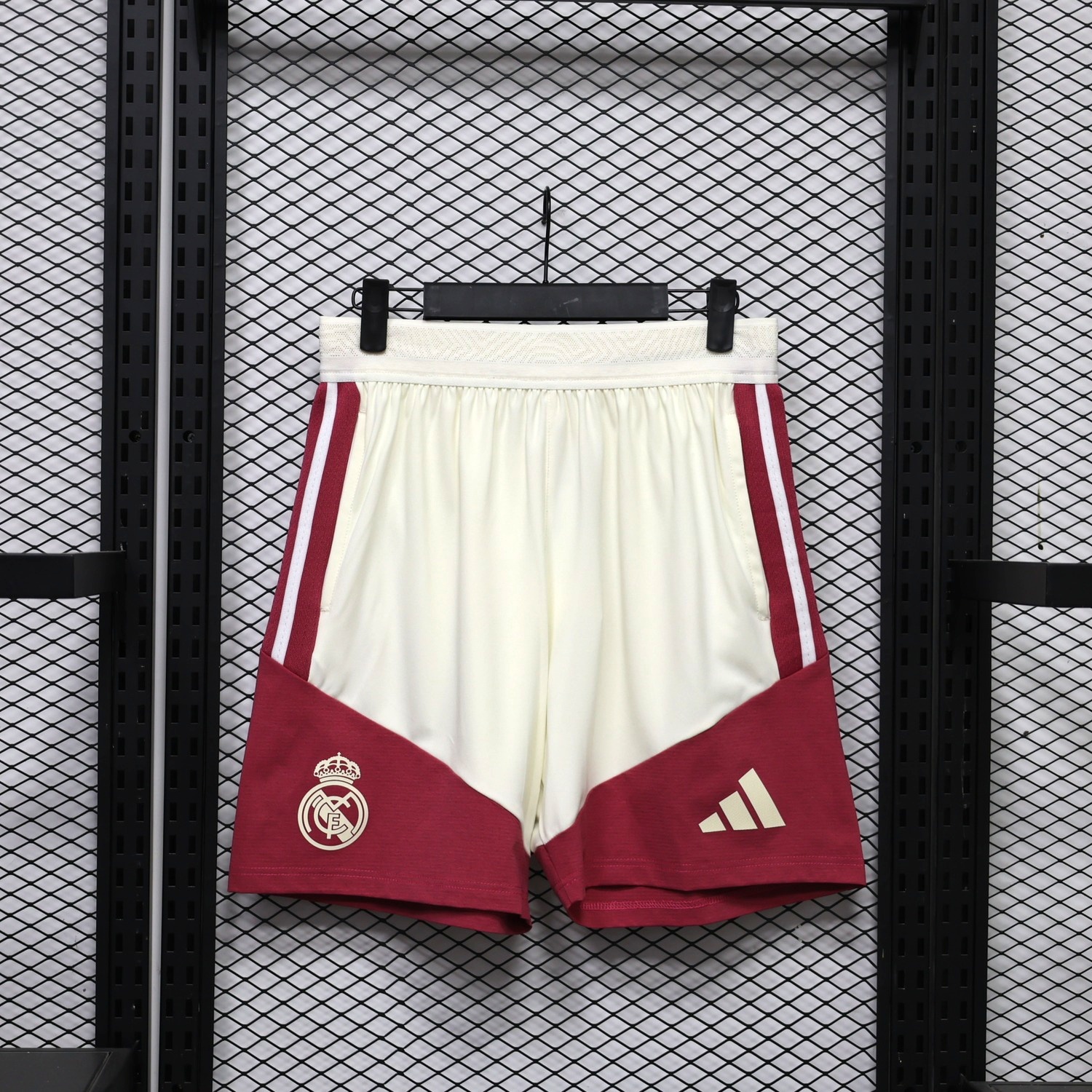 Real Madrid 26-27 White Burgundy Shorts - Player Version - JerseysGala