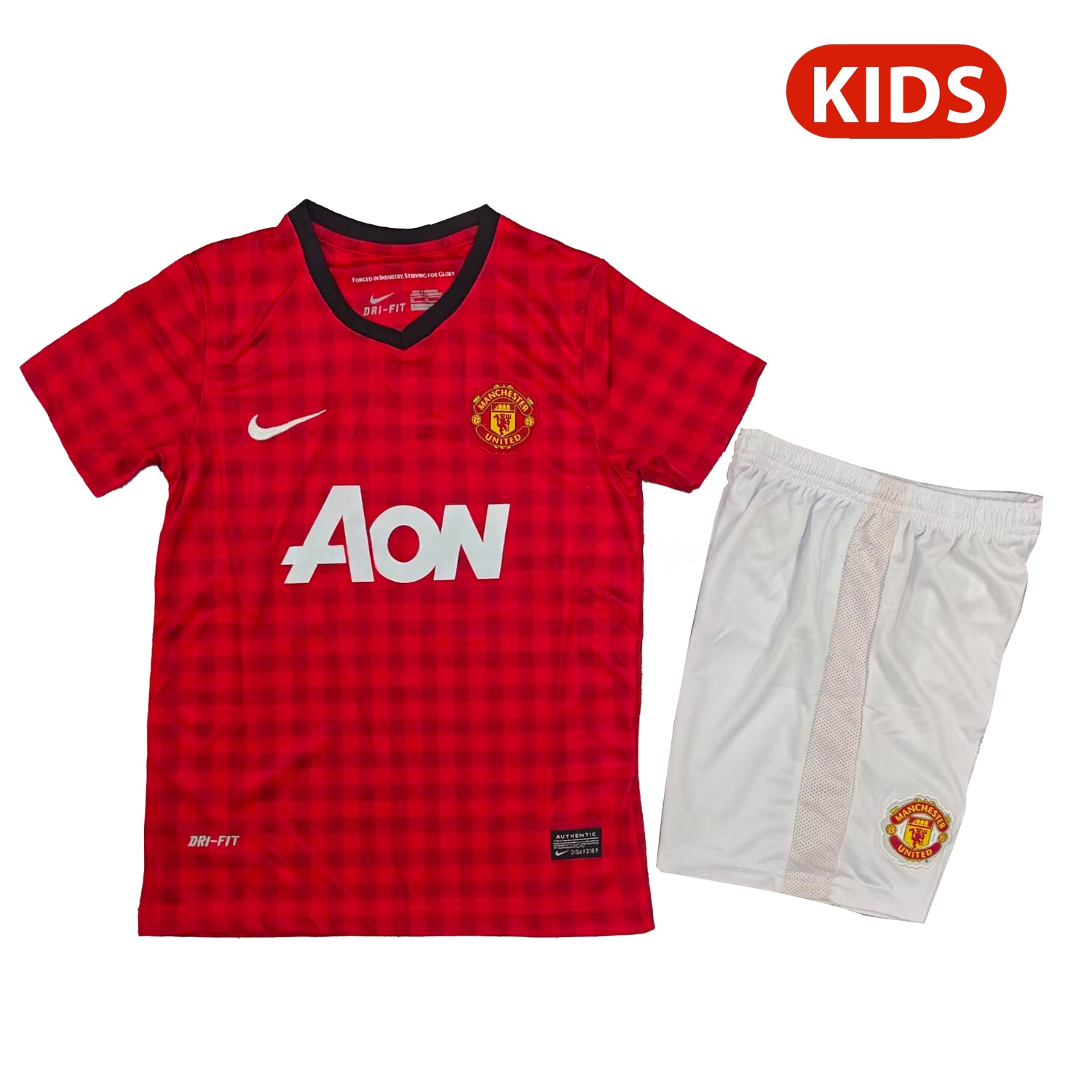 Retro Manchester United 2012-13 Home Kids Kit - JerseysGala