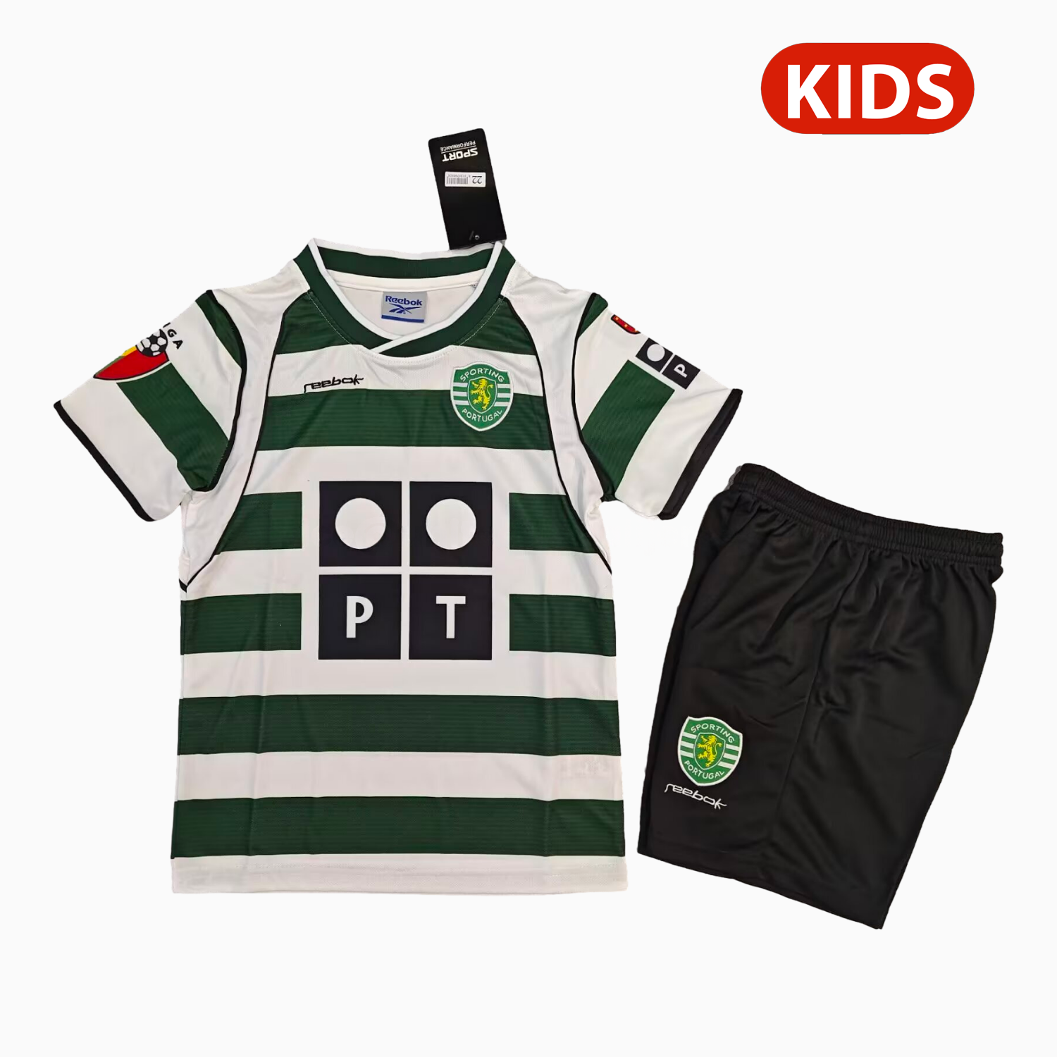 Retro Sporting CP 2001-02 Home Kids Kit - JerseysGala