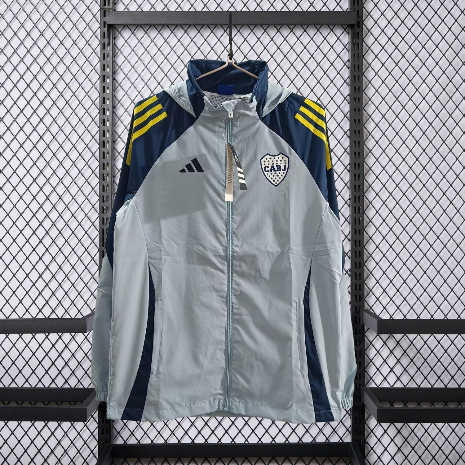 Boca Juniors 25-26 Training Windbreaker Jacket - Grey - JerseysGala