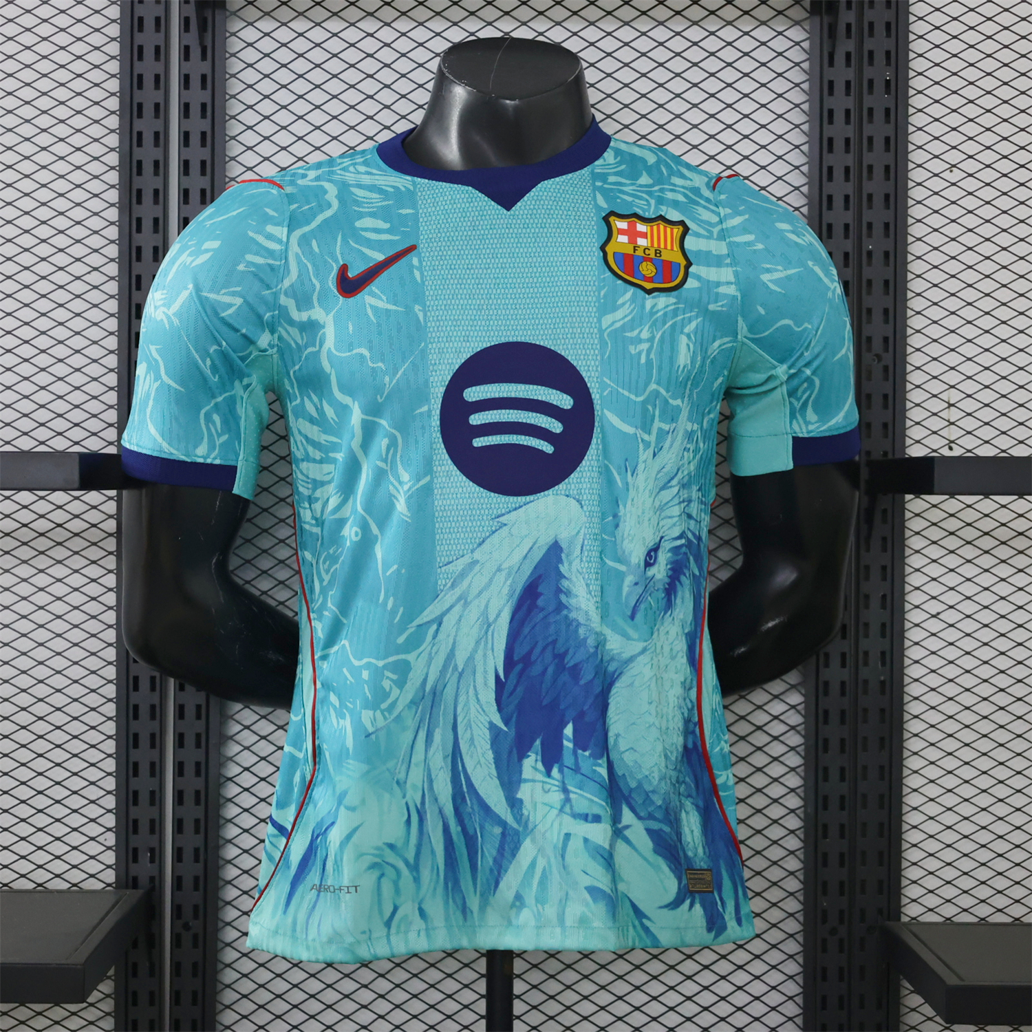 Barcelona 26-27 Mint Green Blue Bird Special Jersey - Player Version - JerseysGala