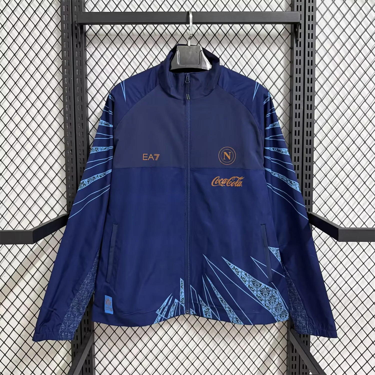 Napoli 25-26 Cocacola Windbreaker Jacket - Dark Blue - JerseysGala