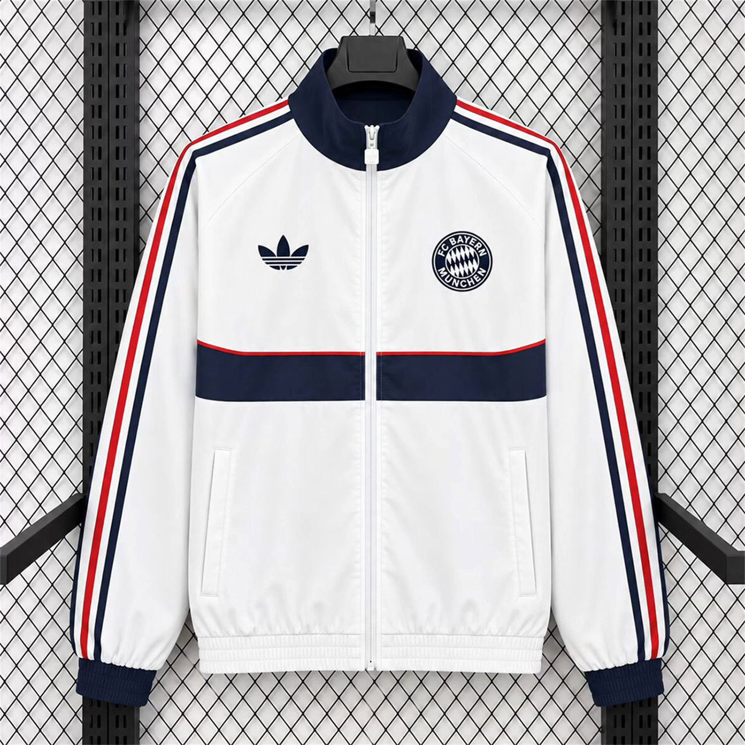 Bayern Munich 26-27 Track Windbreaker Jacket - White - JerseysGala