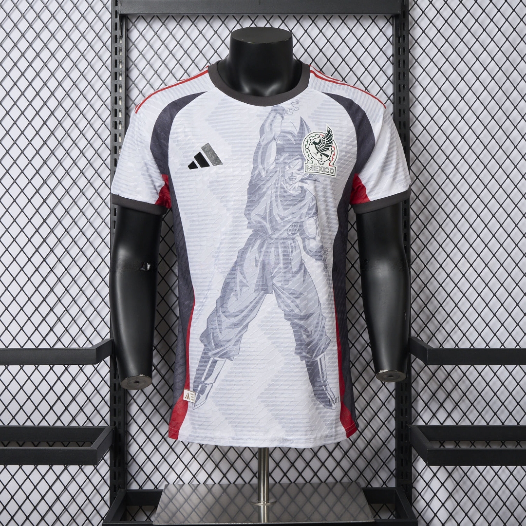 Mexico 25-26 Dragon Ball Goku Sketch White Special Jersey - Player Version - JerseysGala