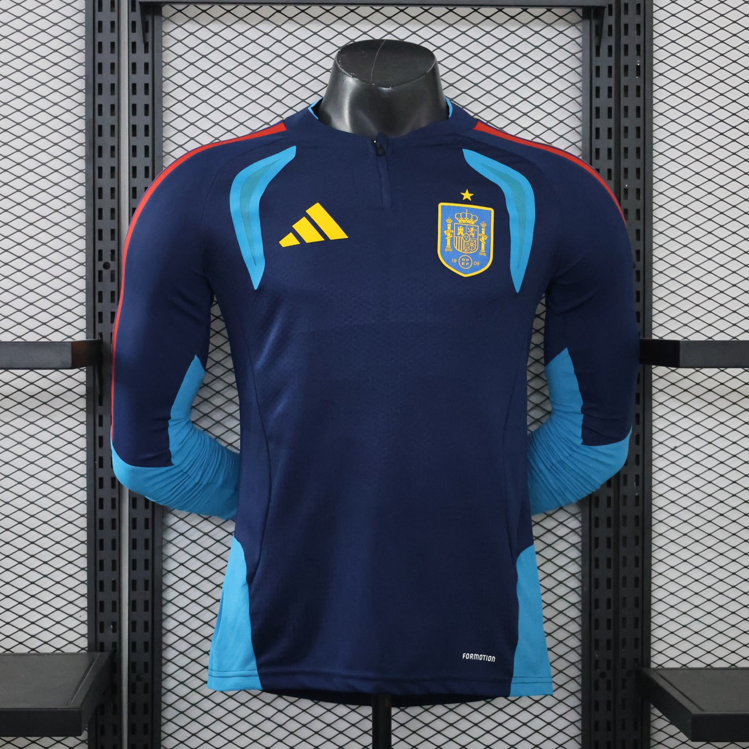 Spain 2026 Dark Blue Long Sleeves Training Jersey - Player Version - JerseysGala