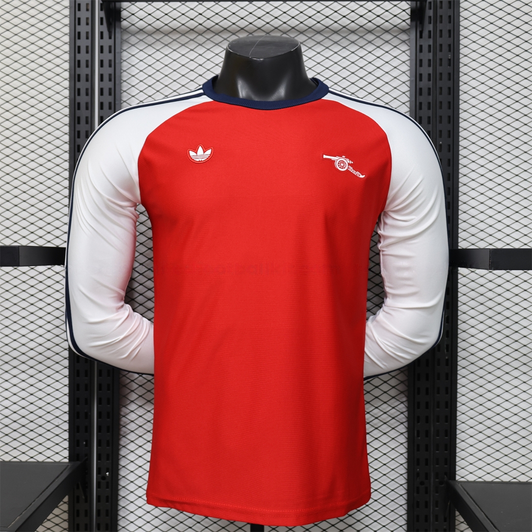 Arsenal 25-26 Red With White Casual Long Sleeves Jersey - Player Version - JerseysGala