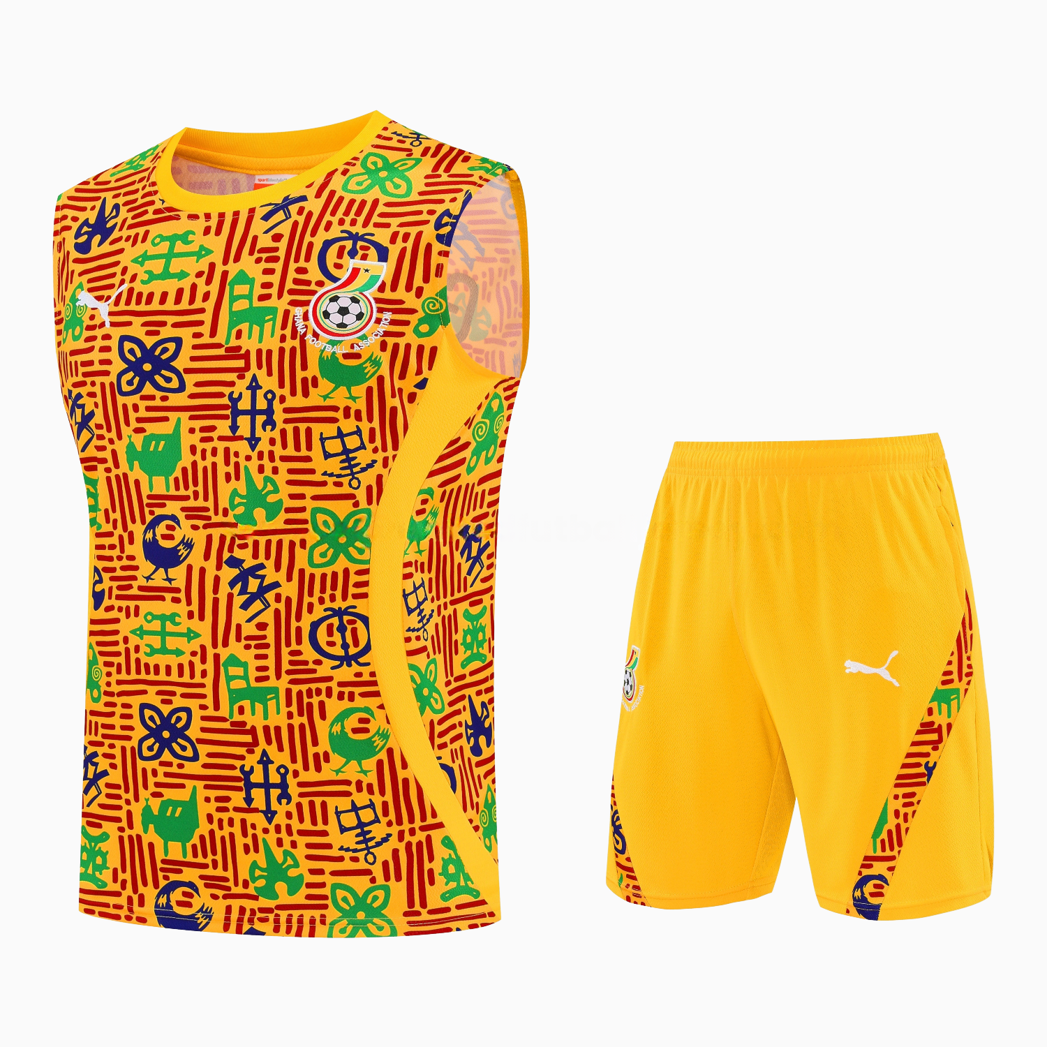 Ghana 2026 Vest Training Set - Yellow Vest and Shorts - JerseysGala
