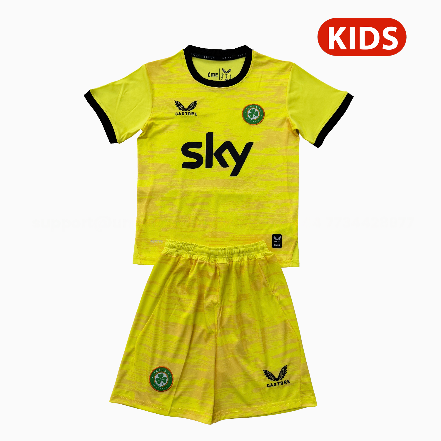 Ireland 2026 Yellow Goalkeeper Kids Kit - JerseysGala