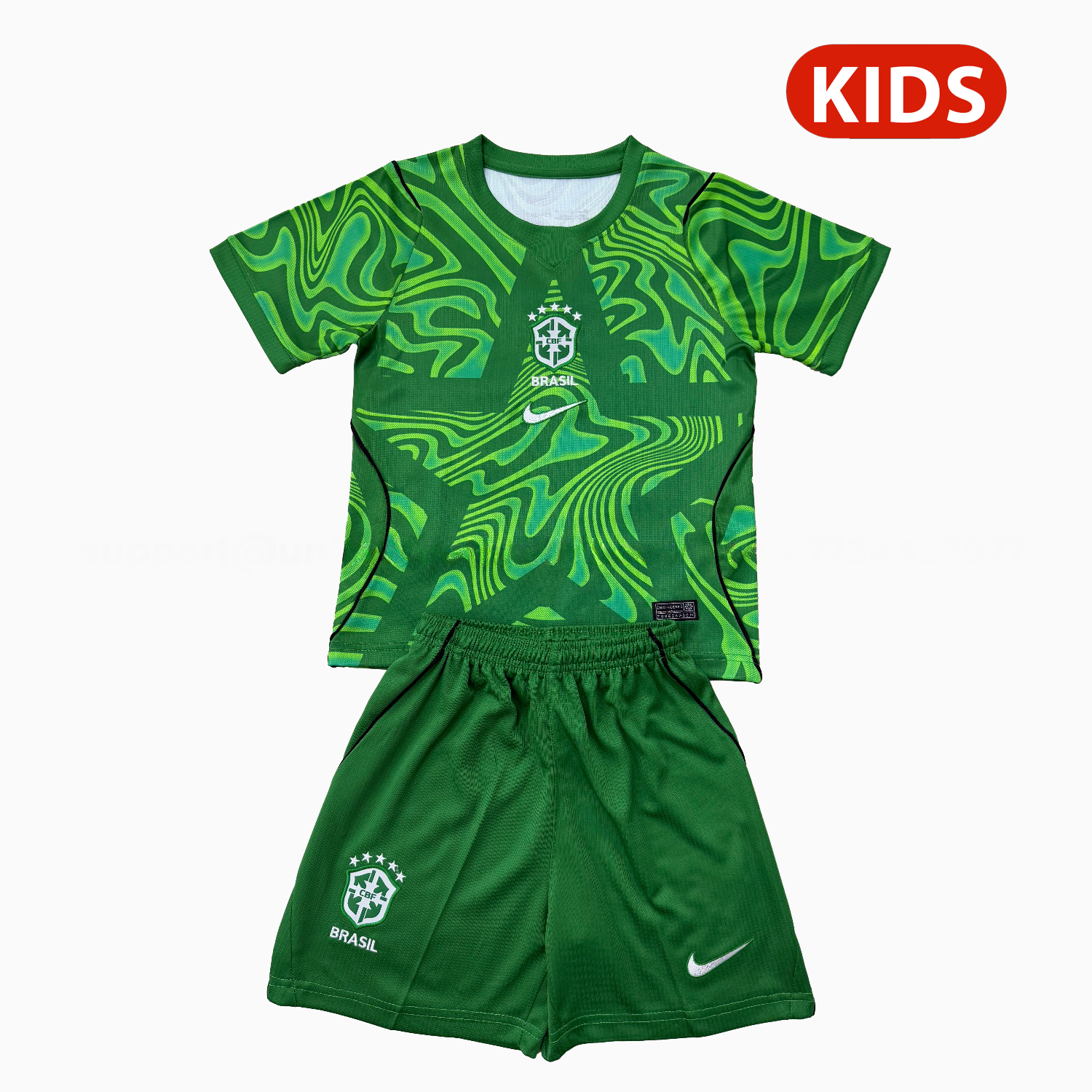 Brazil 2026 Green Goalkeeper Kids Kit - JerseysGala
