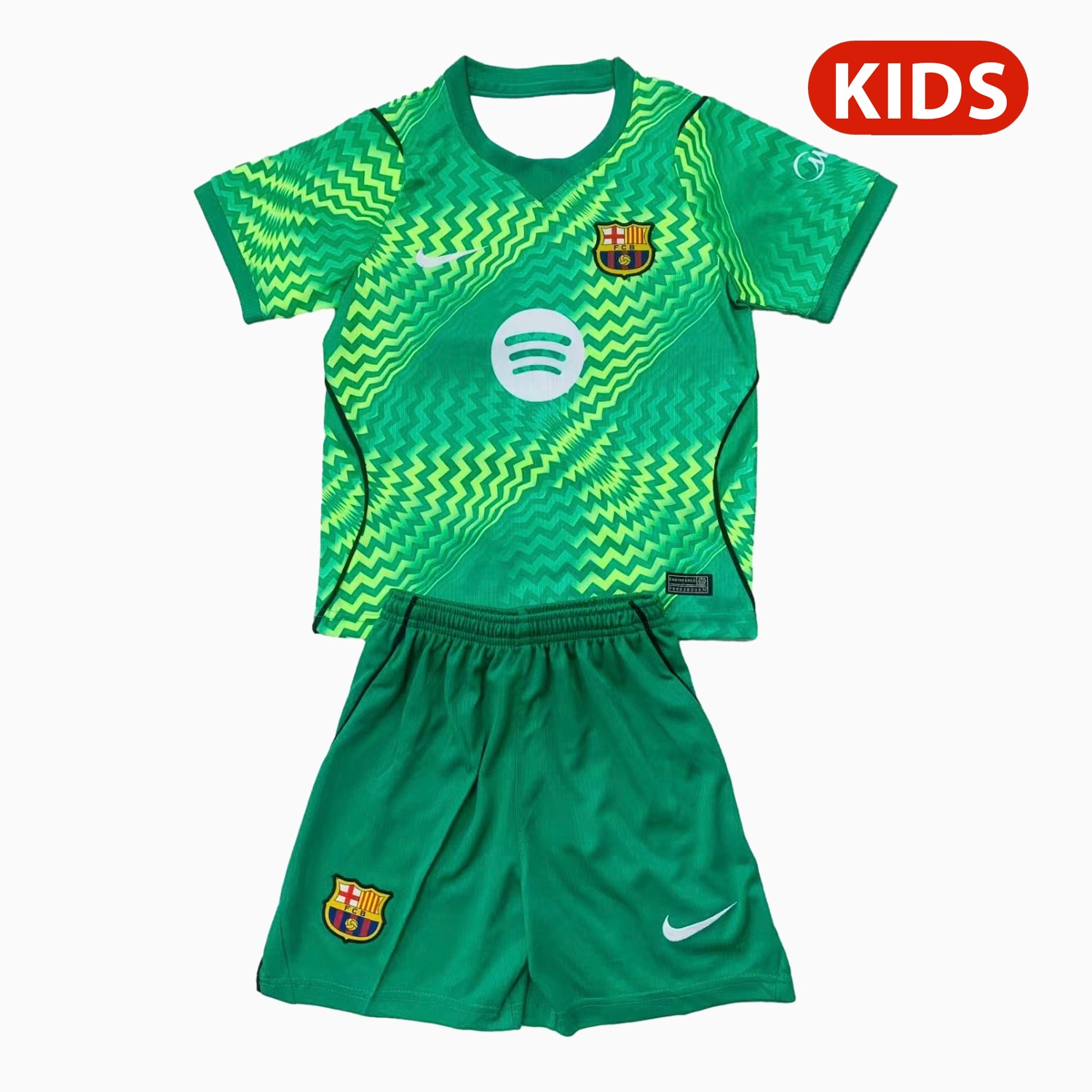 Barcelona 26-27 Green Goalkeeper Kids Kit - JerseysGala