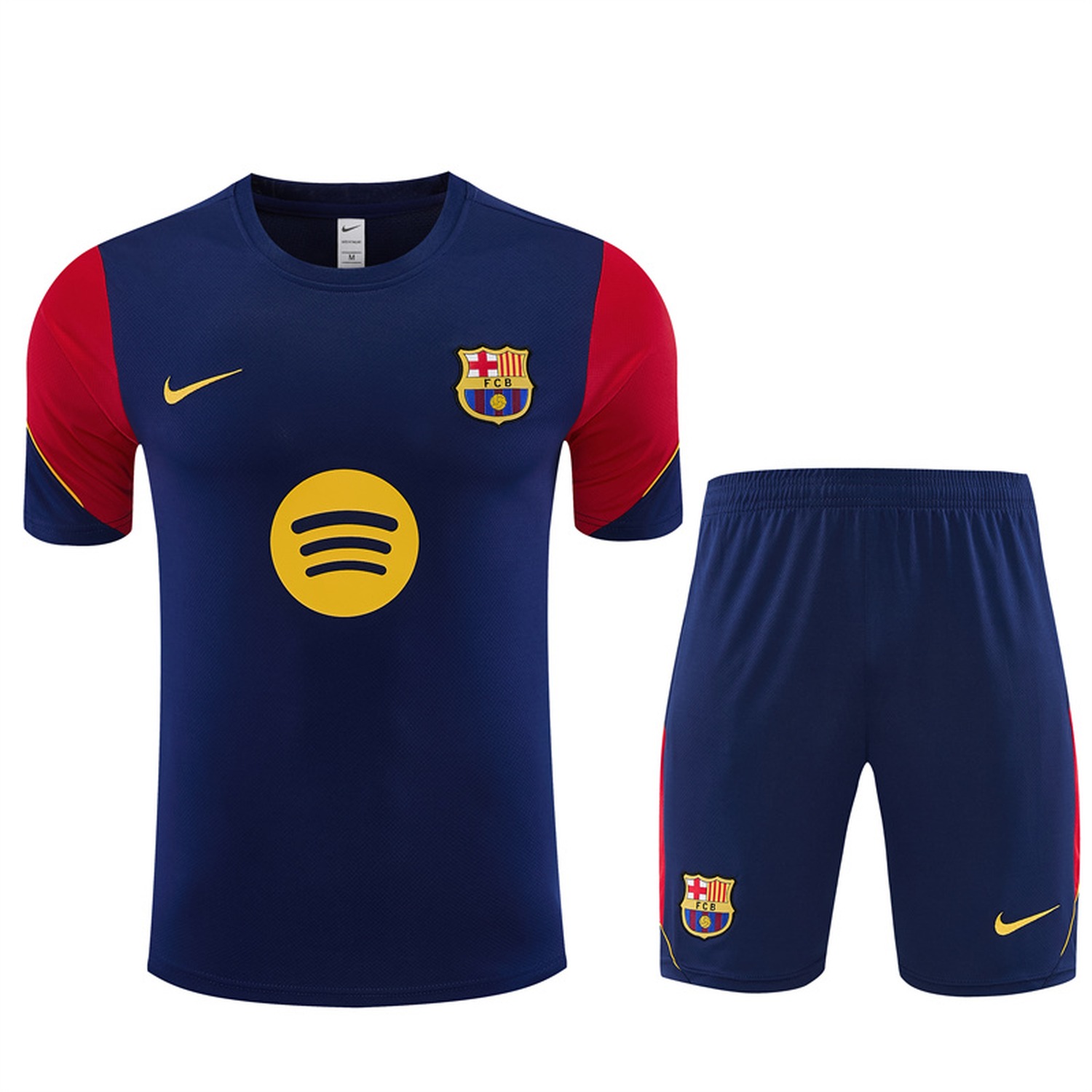 Barcelona 26-27 Kids Short-Sleeve Training Set - Royal Blue Top & Royal Blue Shorts - JerseysGala