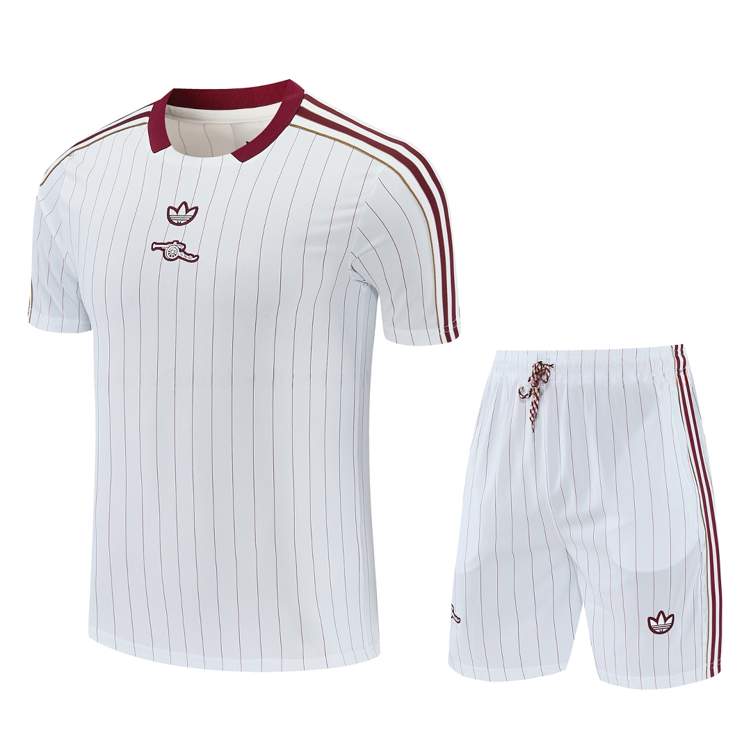 Arsenal 25-26 Retro Style Short-Sleeve Training Set - Colors Top & White With Thin Mar Pants - JerseysGala