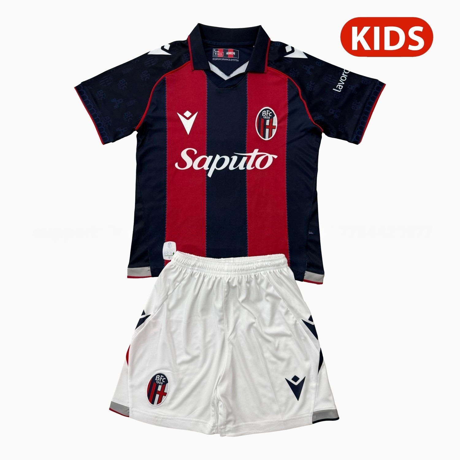 Bologna 26-27 Home Red Blue Kids Kit - JerseysGala