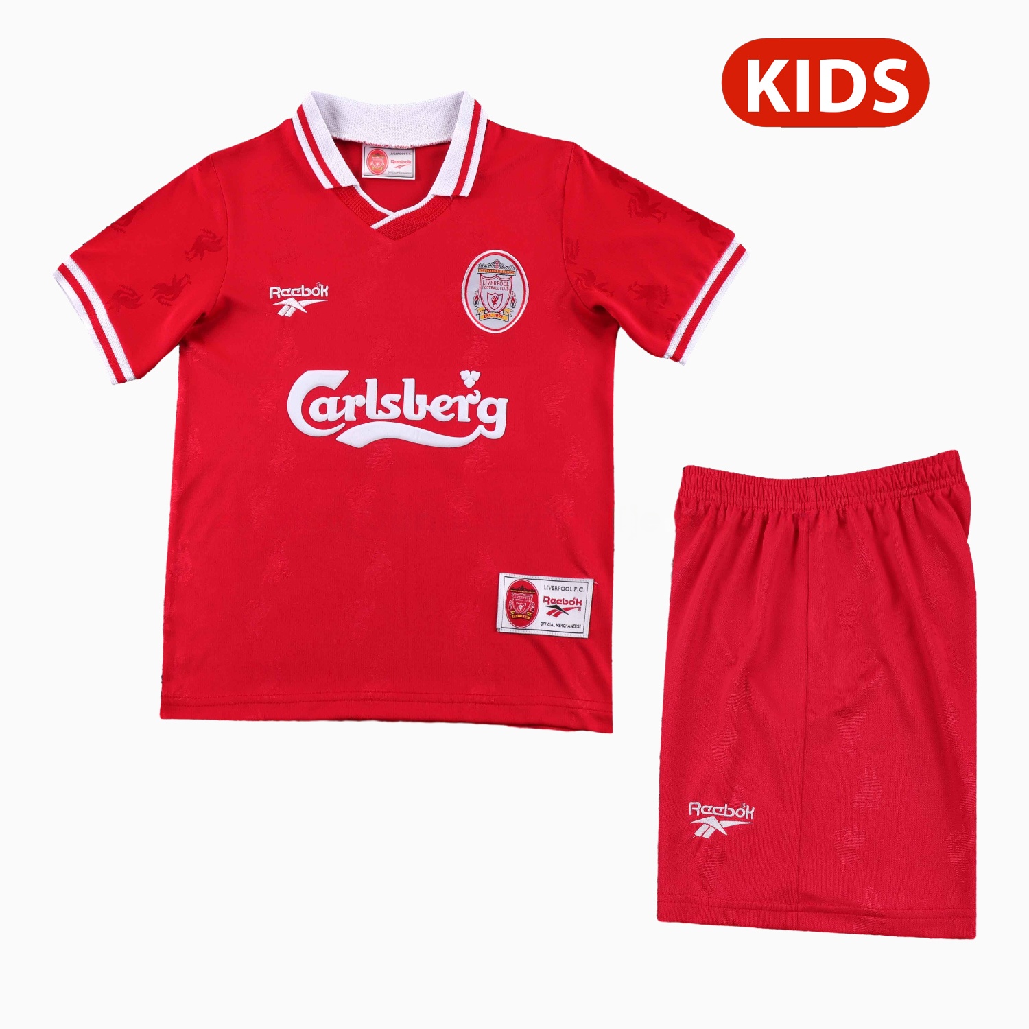 Retro Liver.pool 1996-97 Home Kids Kit - JerseysGala