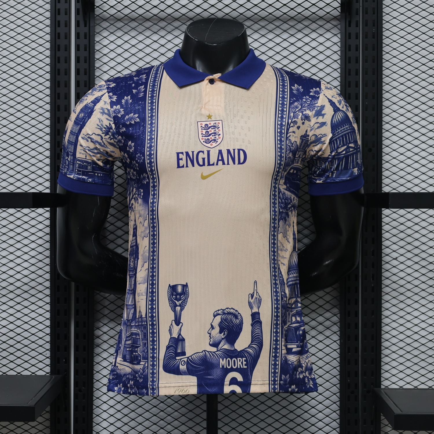 England 2026 Beige Blue Moore 6 Special Jersey - Player Version - JerseysGala