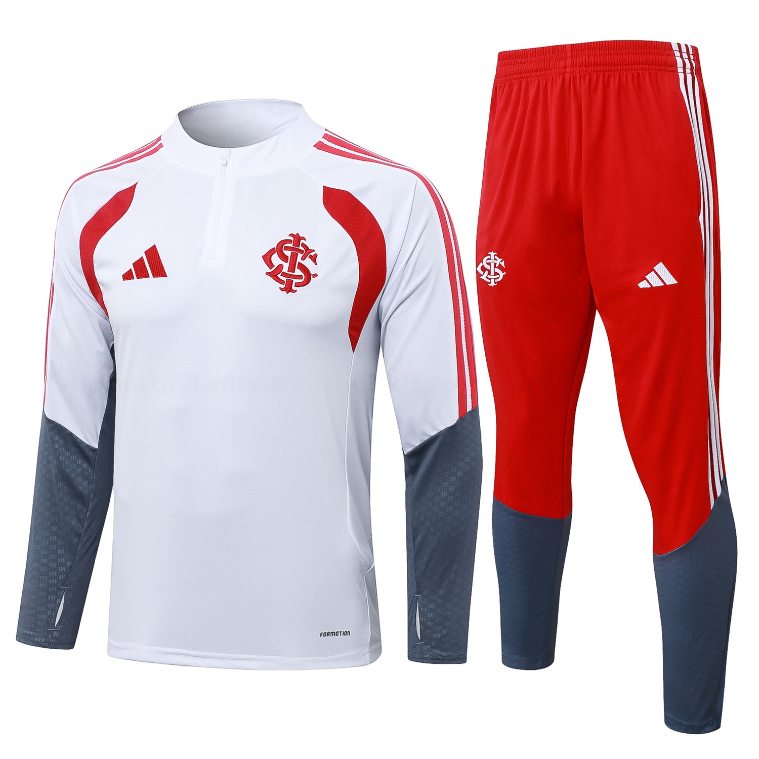 SC Internacional 2026 Long Sleeve Training Set - White Top & Red Pants - JerseysGala