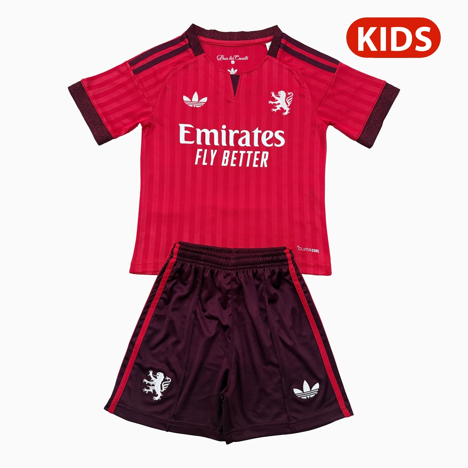 Lyon 26-27 Away Red Kids Kit - JerseysGala