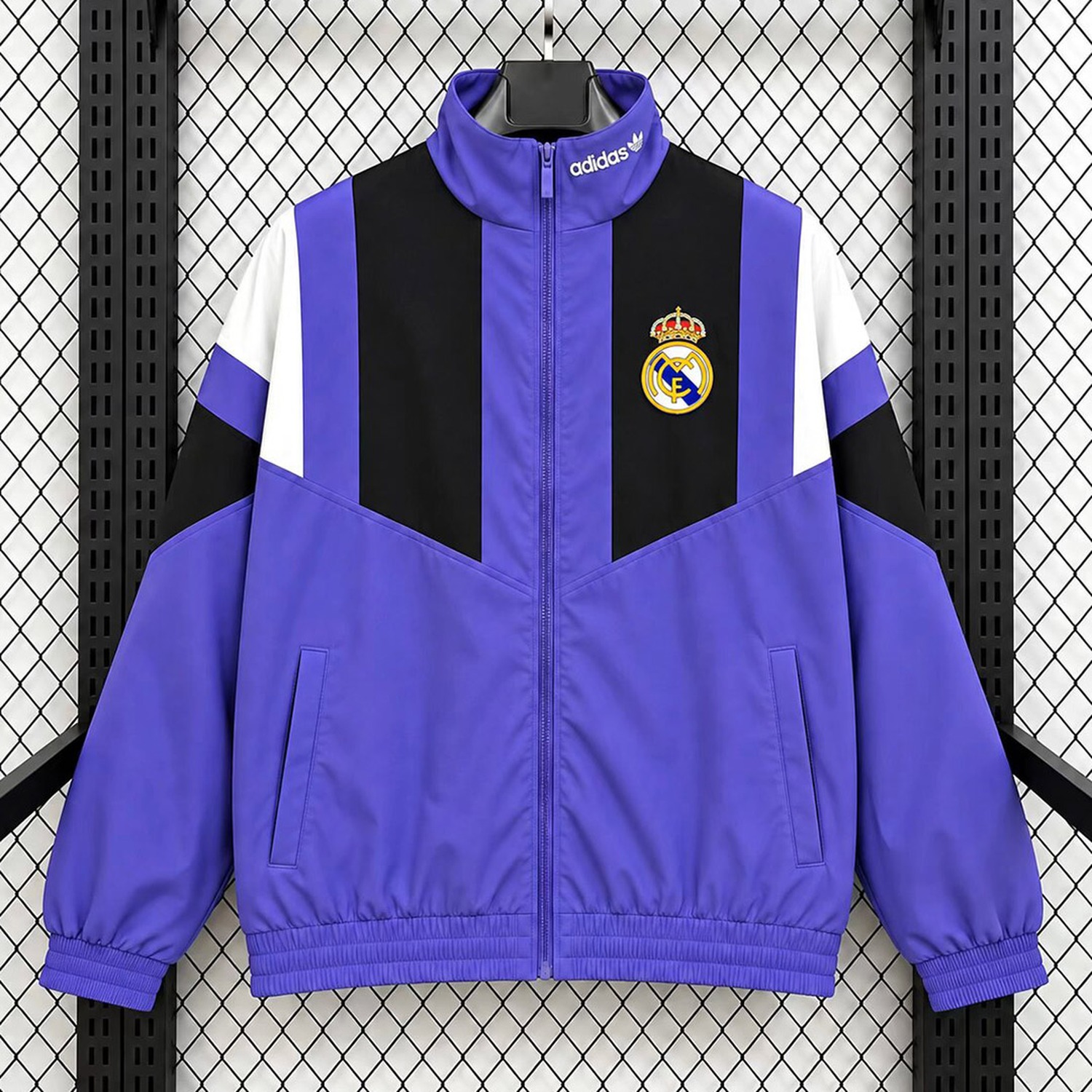 Real Madrid 26-27 EQT Purple Black Windbreaker Jacket - JerseysGala
