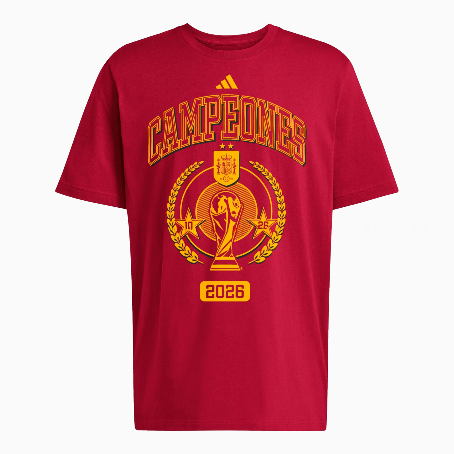 Spain 2026 World Cup Campeones Trophy Red T-shirt - JerseysGala