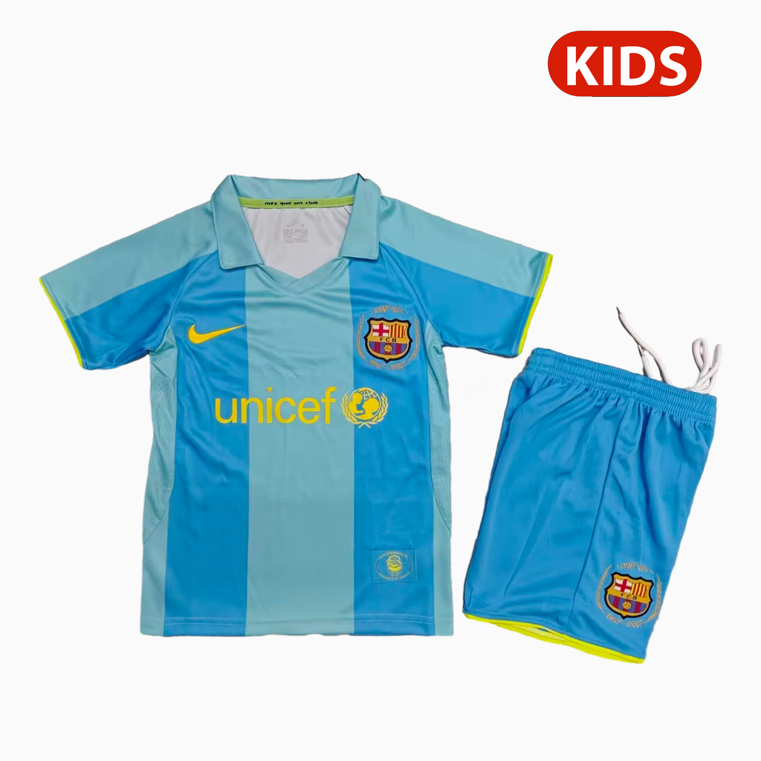 Retro Barcelona 2007-08 Away Kids Kit - JerseysGala