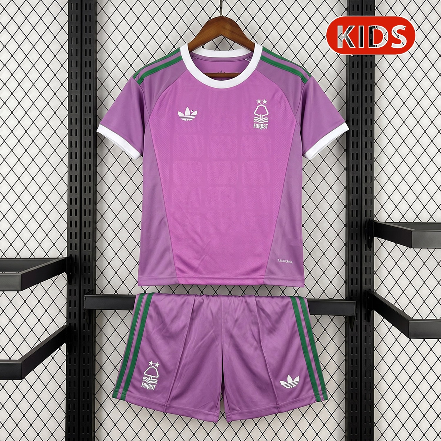 Nottingham Forest 26-27 Purple Green Goalkeeper Kids Kit - JerseysGala