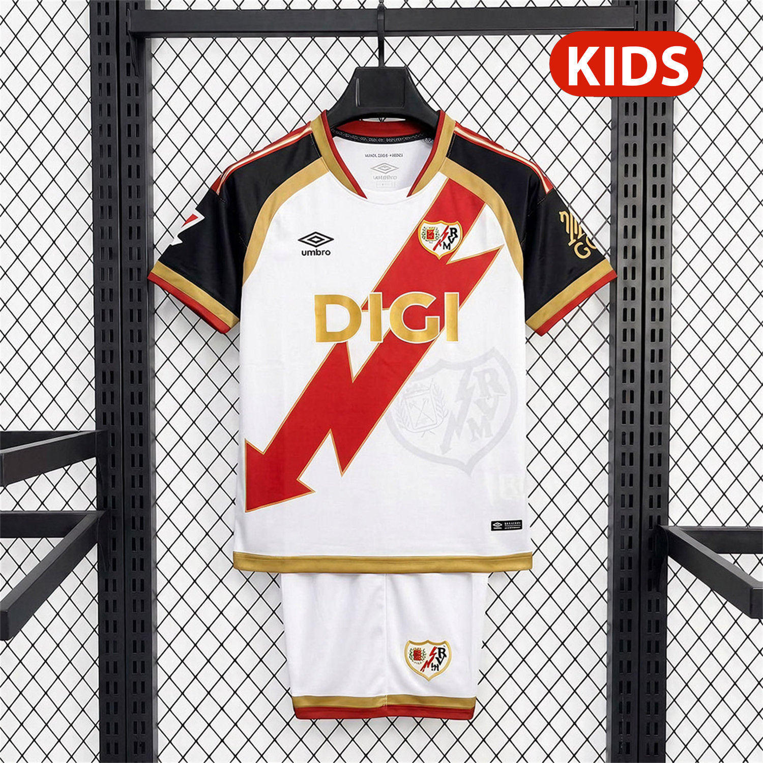 Rayo Vallecano 26-27 Home Kids Kit - JerseysGala