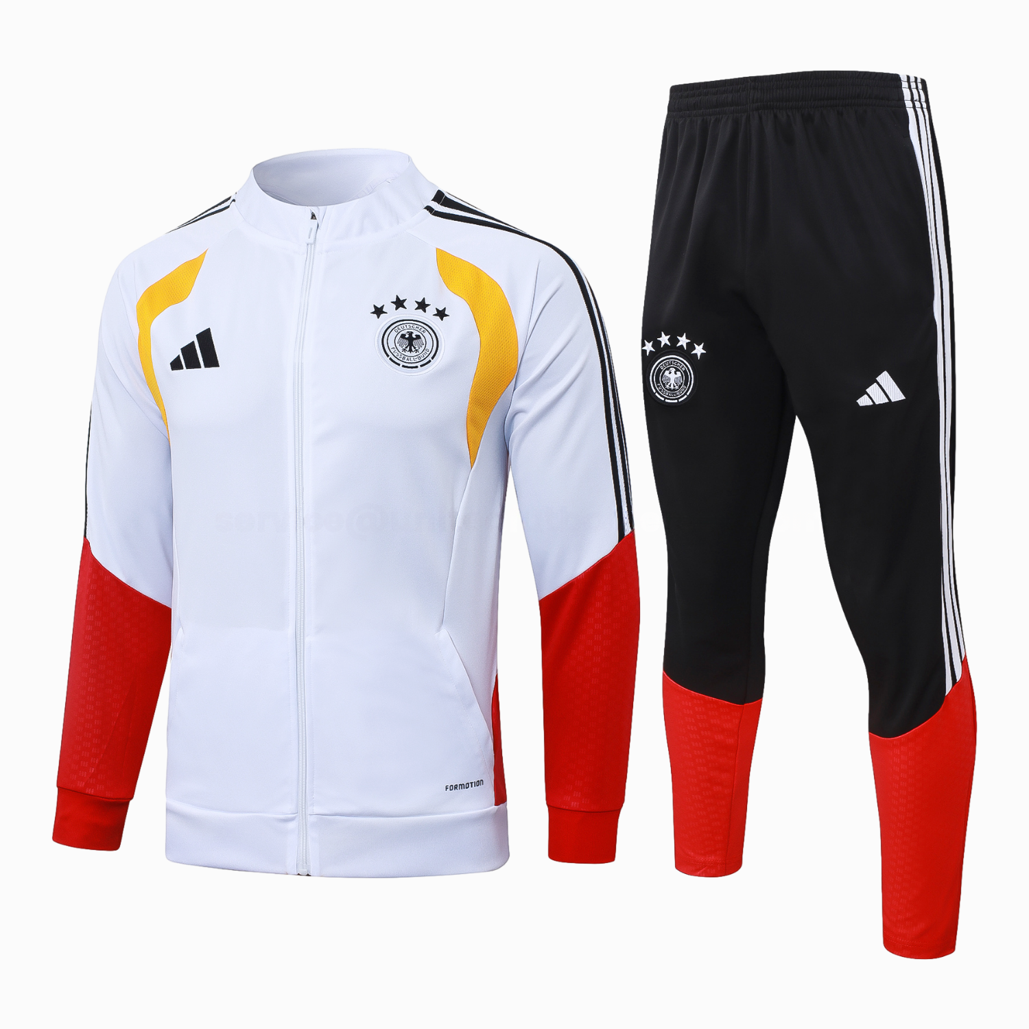 Germany 2026 Windbreaker Training Set - White Top and Black Pants - JerseysGala