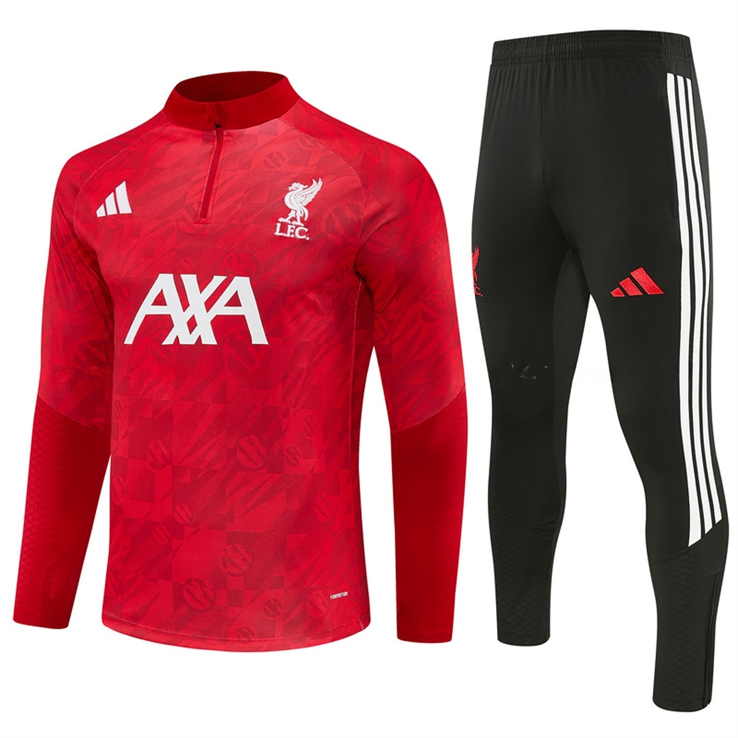 Liver.pool 26-27 Graphic Print Long Sleeve Training Set - Red Top & Black Pants - JerseysGala