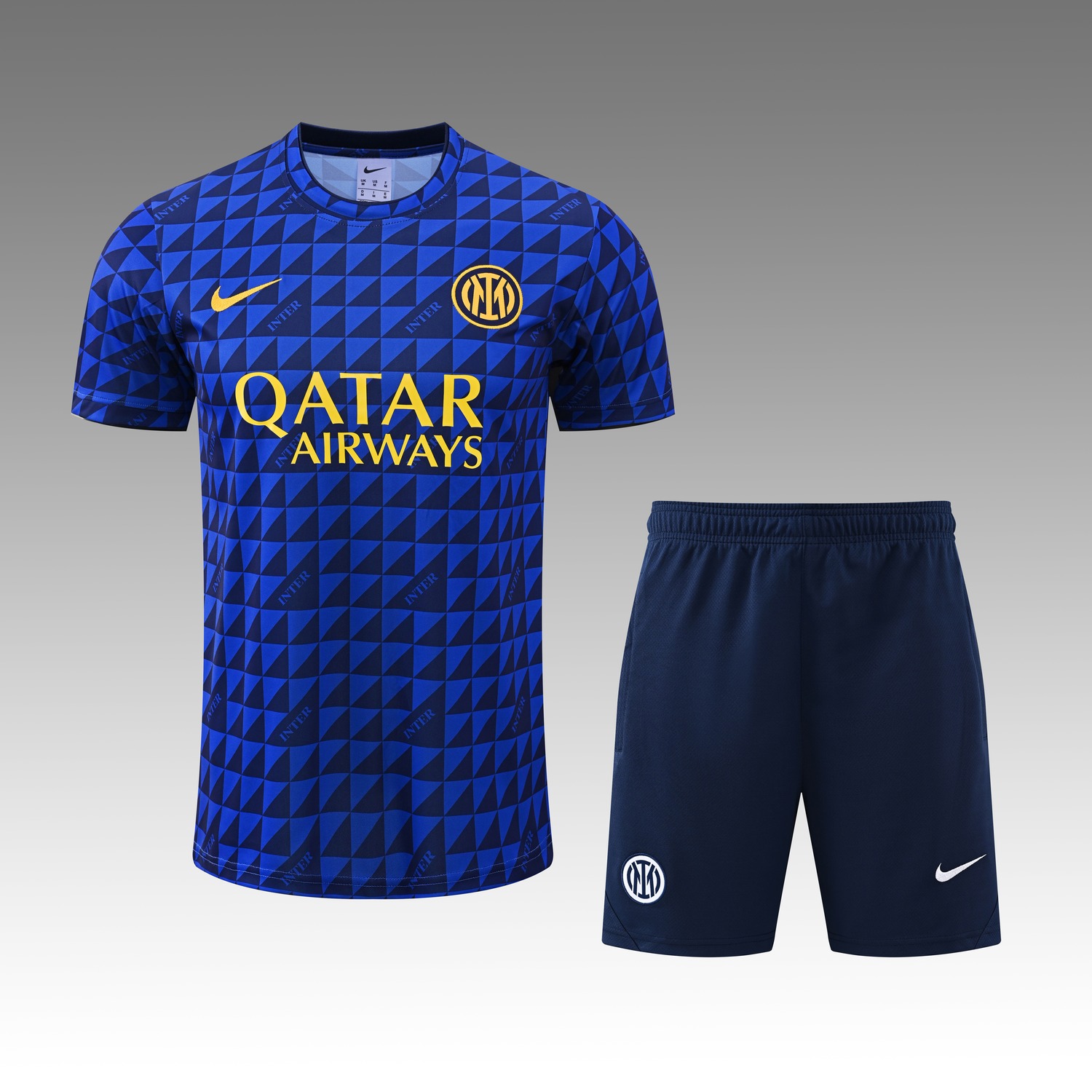 Inter Milan 26-27 Short-Sleeve Training Set - Royal Blue Top & Deep Blue Shorts - JerseysGala