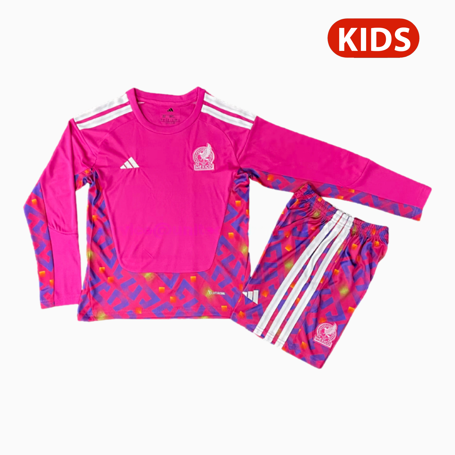 Mexico 2026 Goalkeeper Pink Long Sleeves Kids Kit - JerseysGala