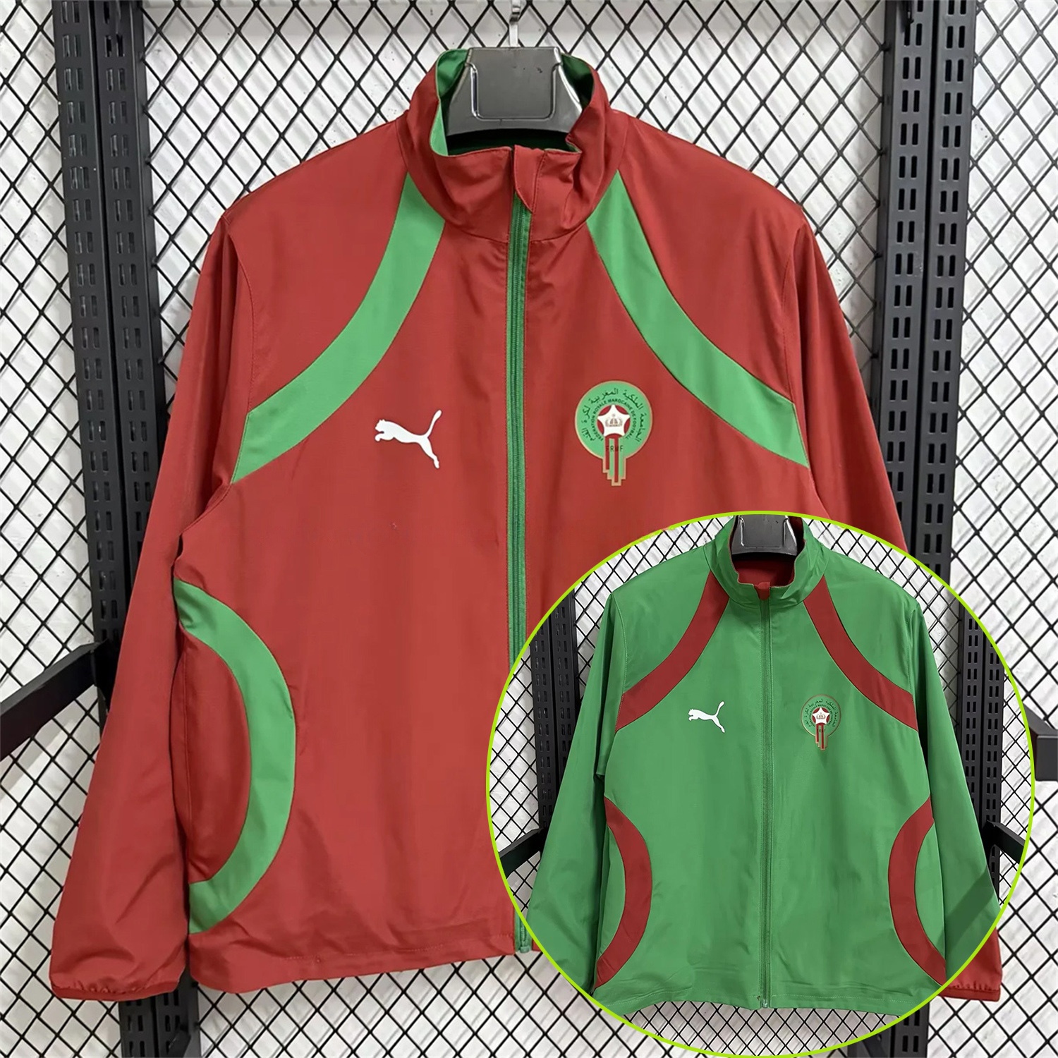 Morocco 2026 Pre-Match Double Sided Reversible Windbreaker - Red - JerseysGala
