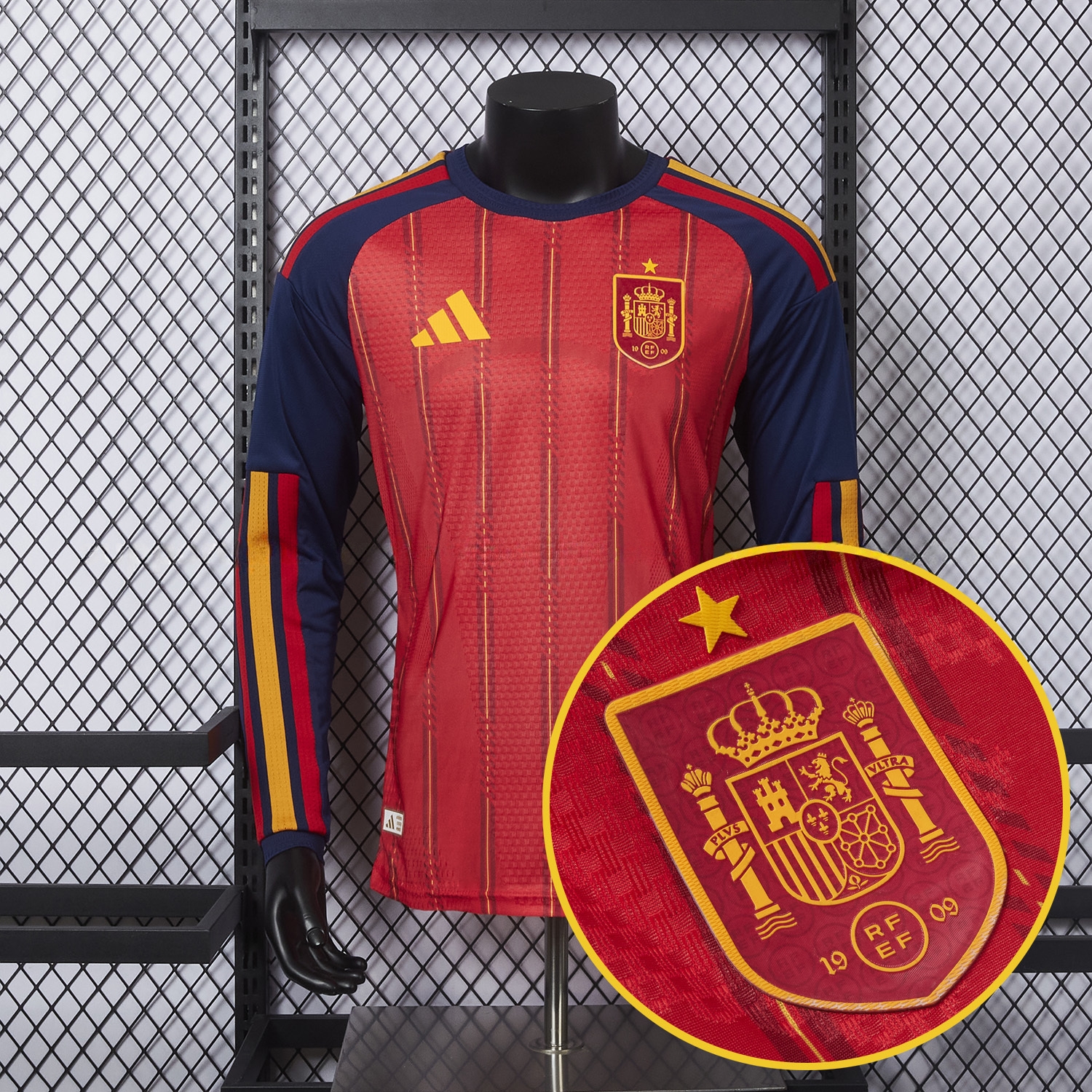 Spain 2026 Home Long Sleeves Jersey - Player Version - JerseysGala