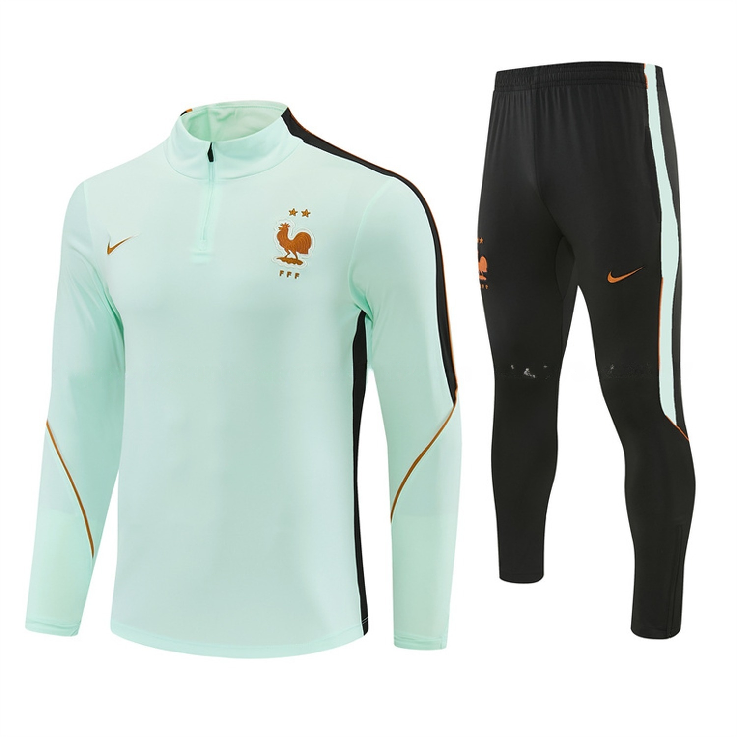 France 2026 Long Sleeve Training Set - Light Green Top & Black Pants - JerseysGala